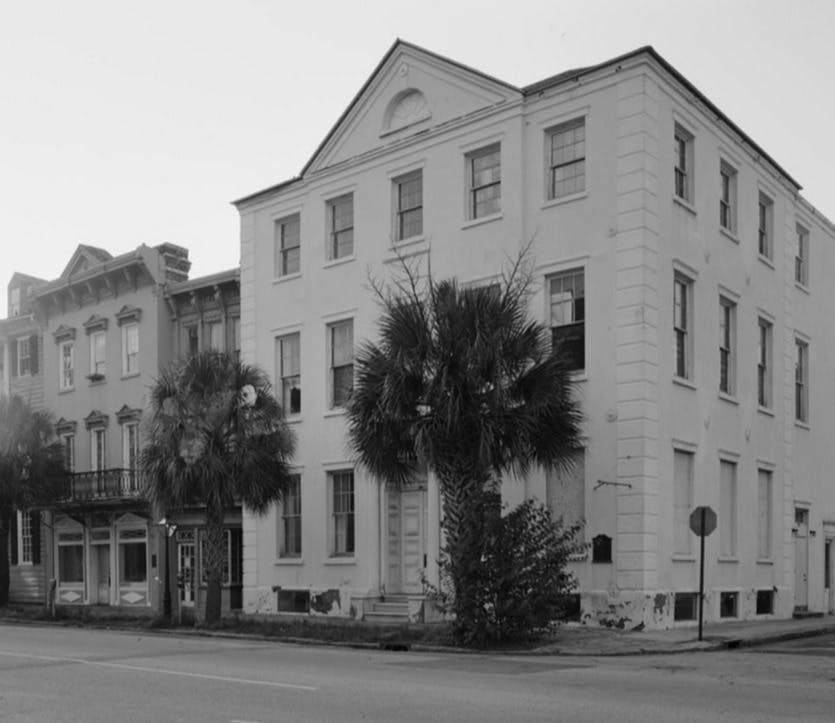 a close up of a street in front of a building
