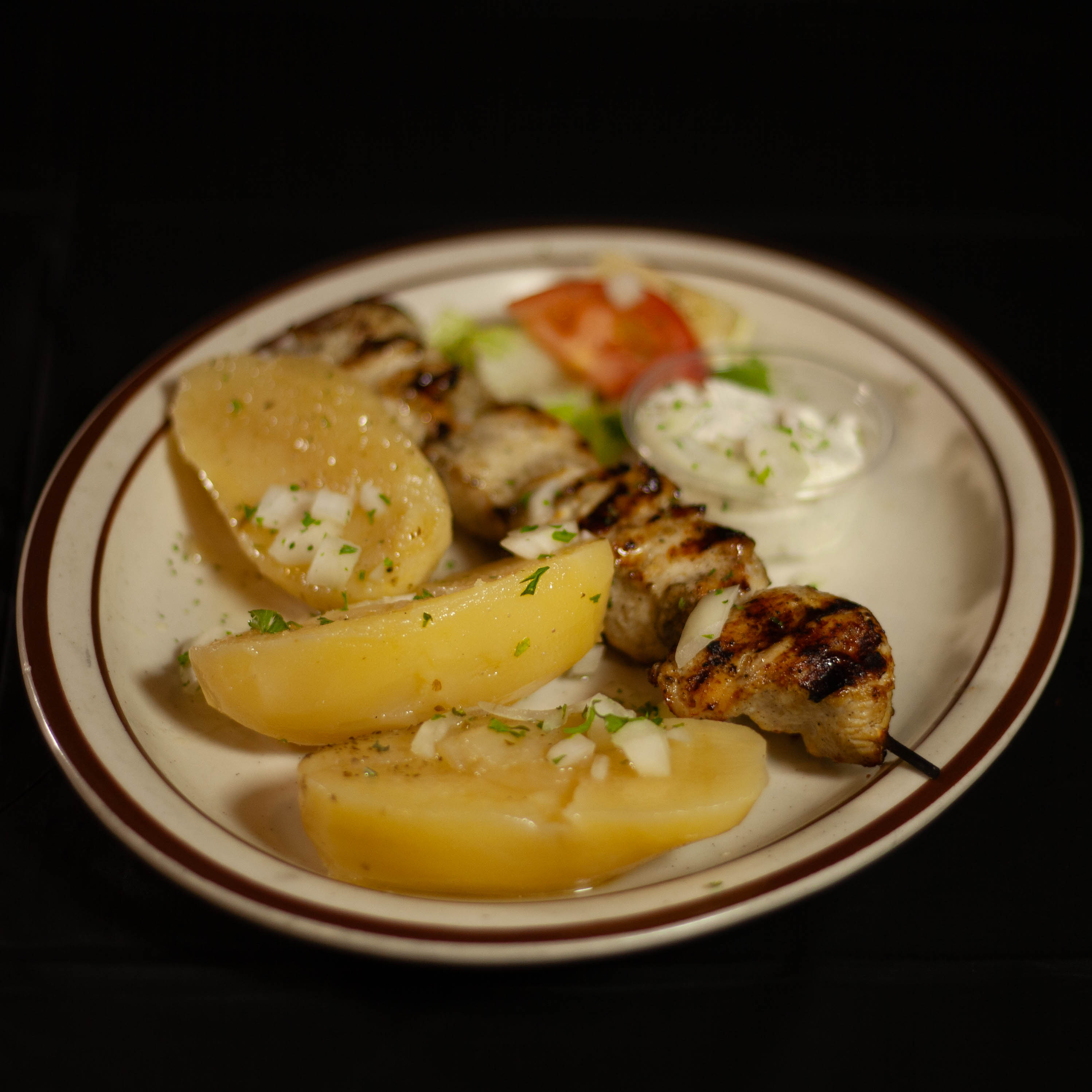 a plate of food on a table