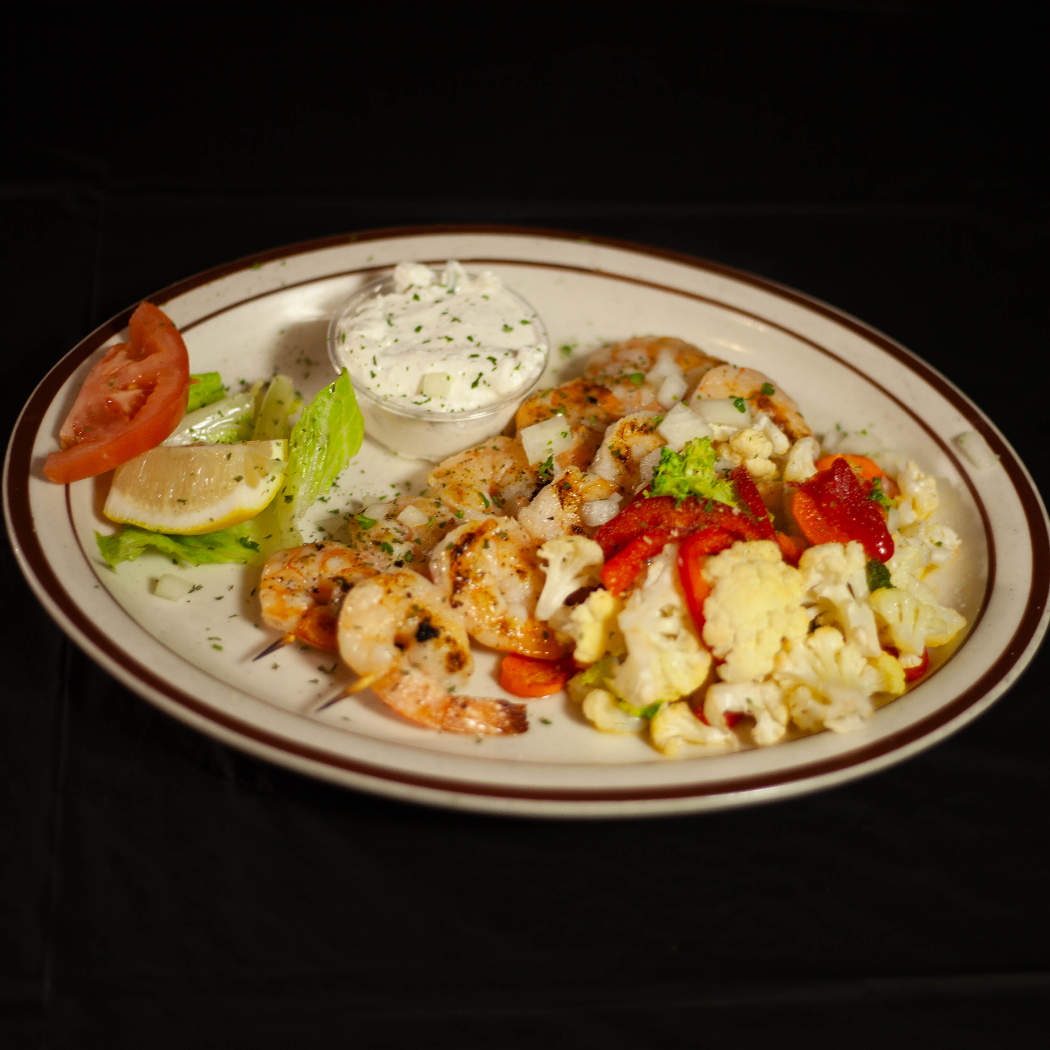 a plate of food with broccoli
