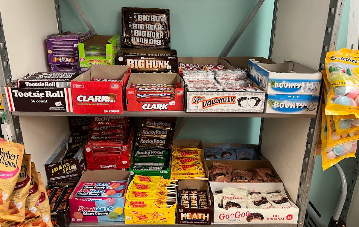 a stack of flyers on a table