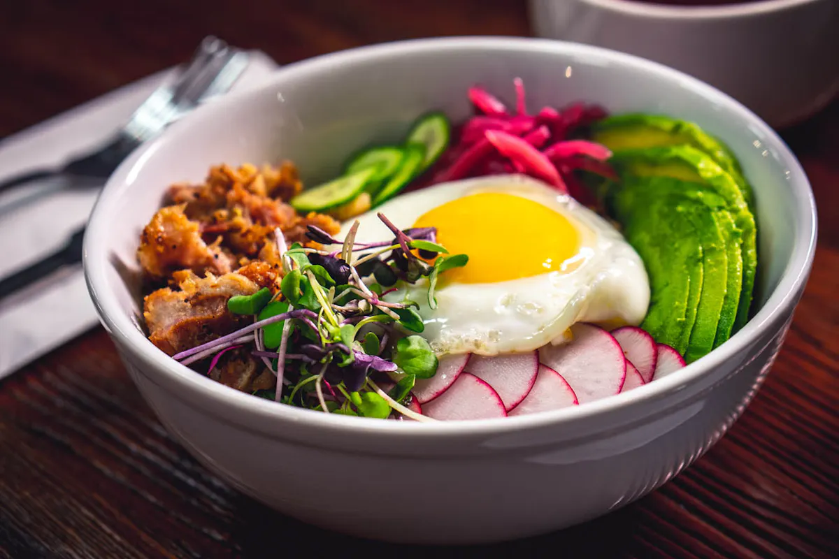 a bowl of food on a plate