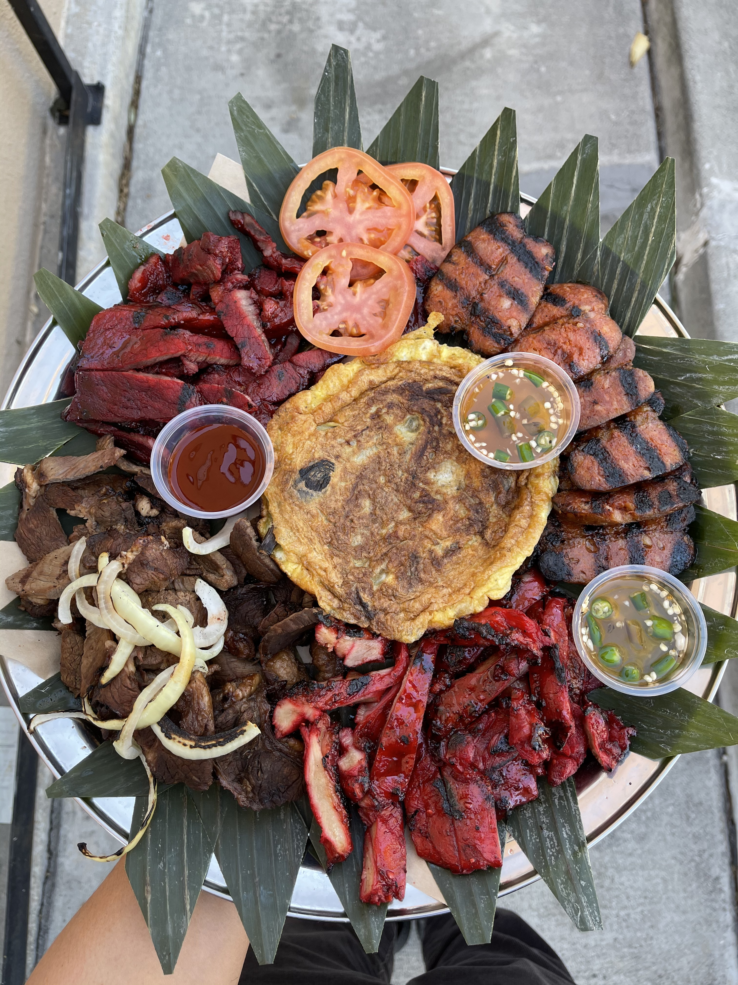 a view from above of various Filipino seafood delicacies