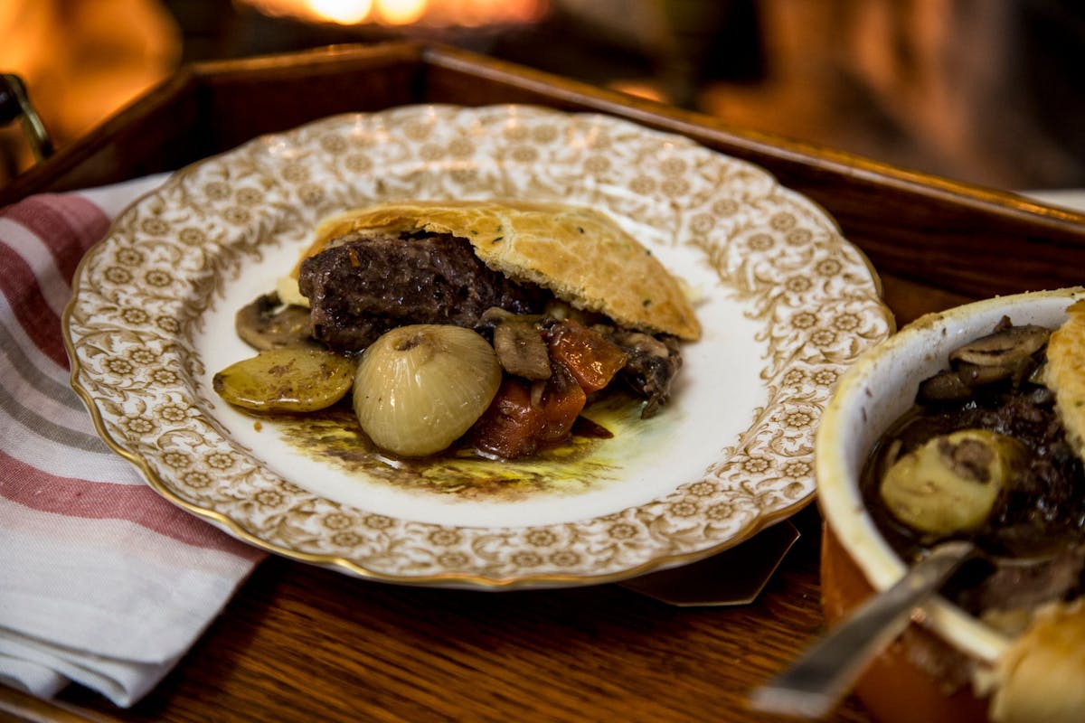 a plate of food on a table