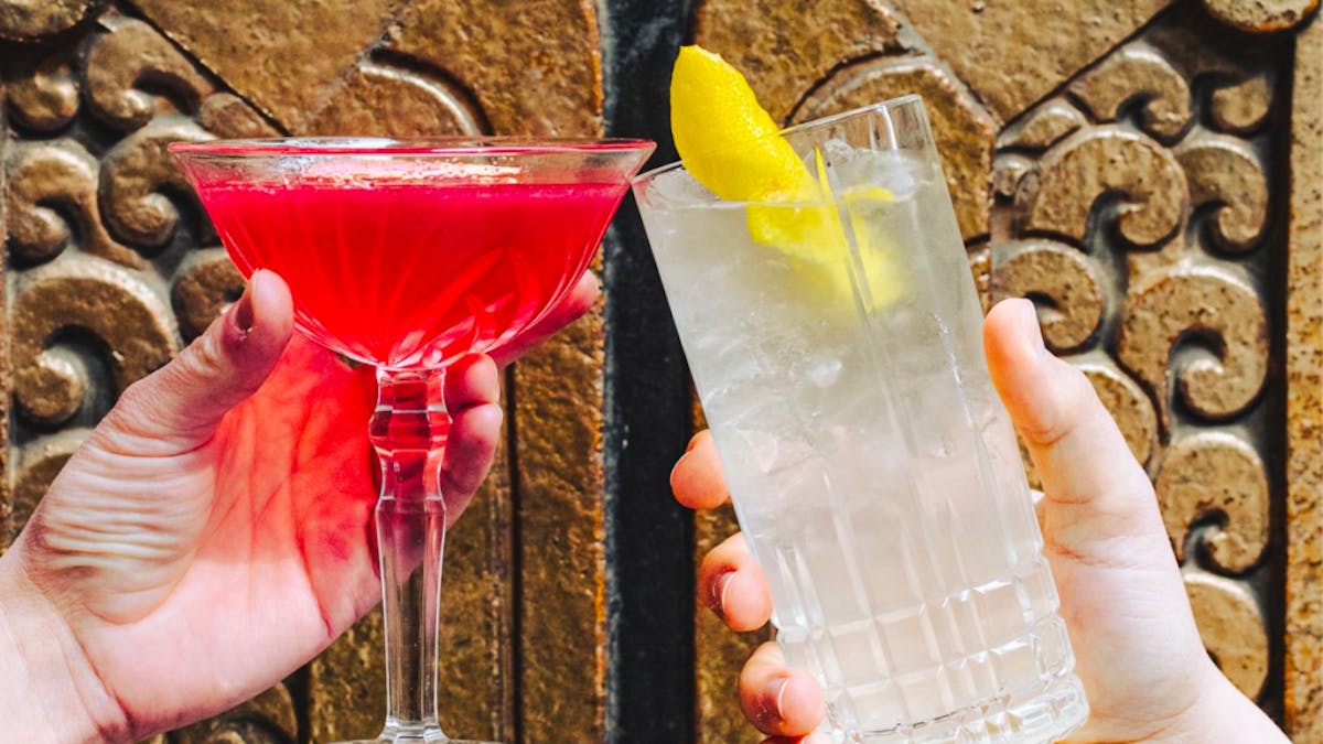 a close up of drinks
