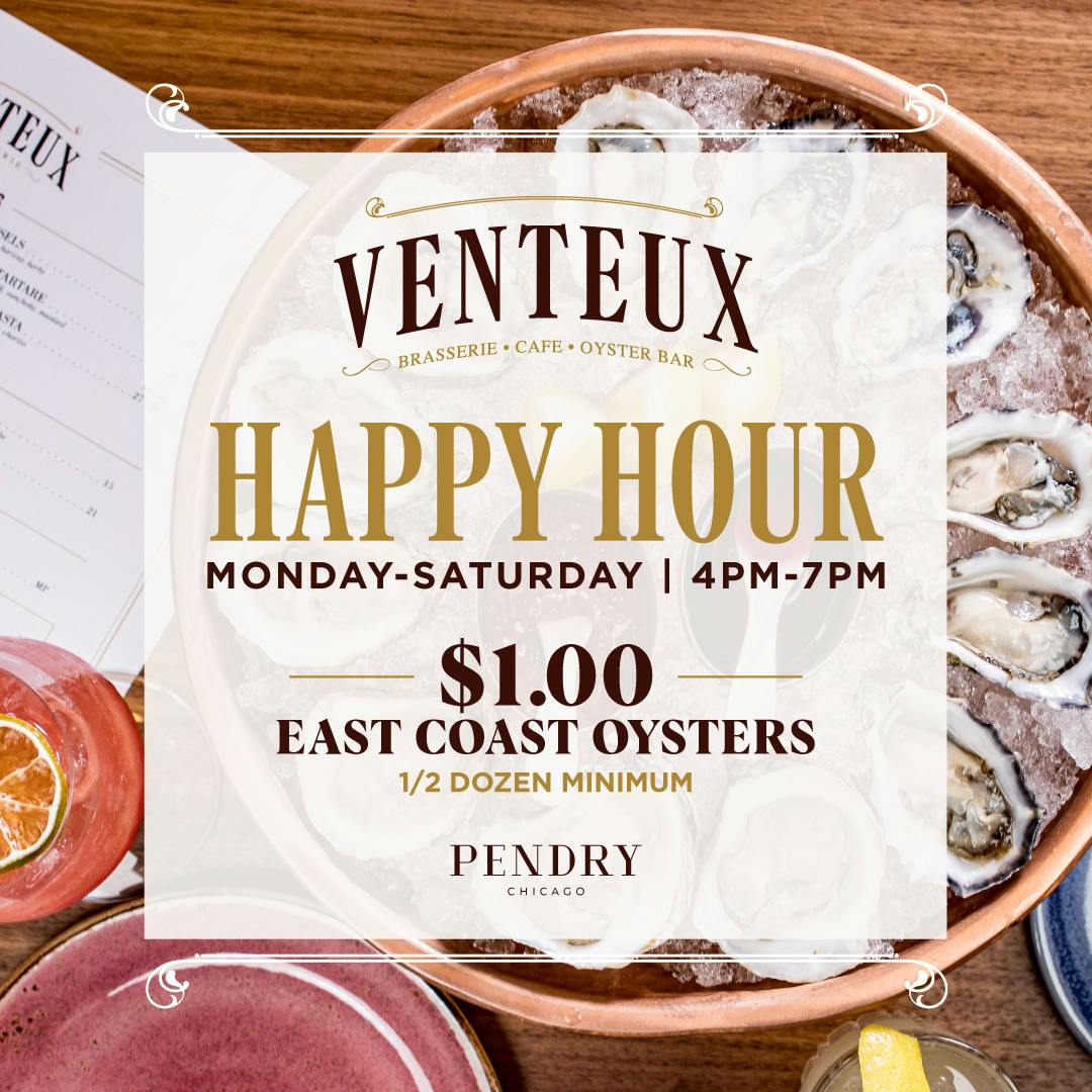 Happy Hour $1 Oysters at Venteux