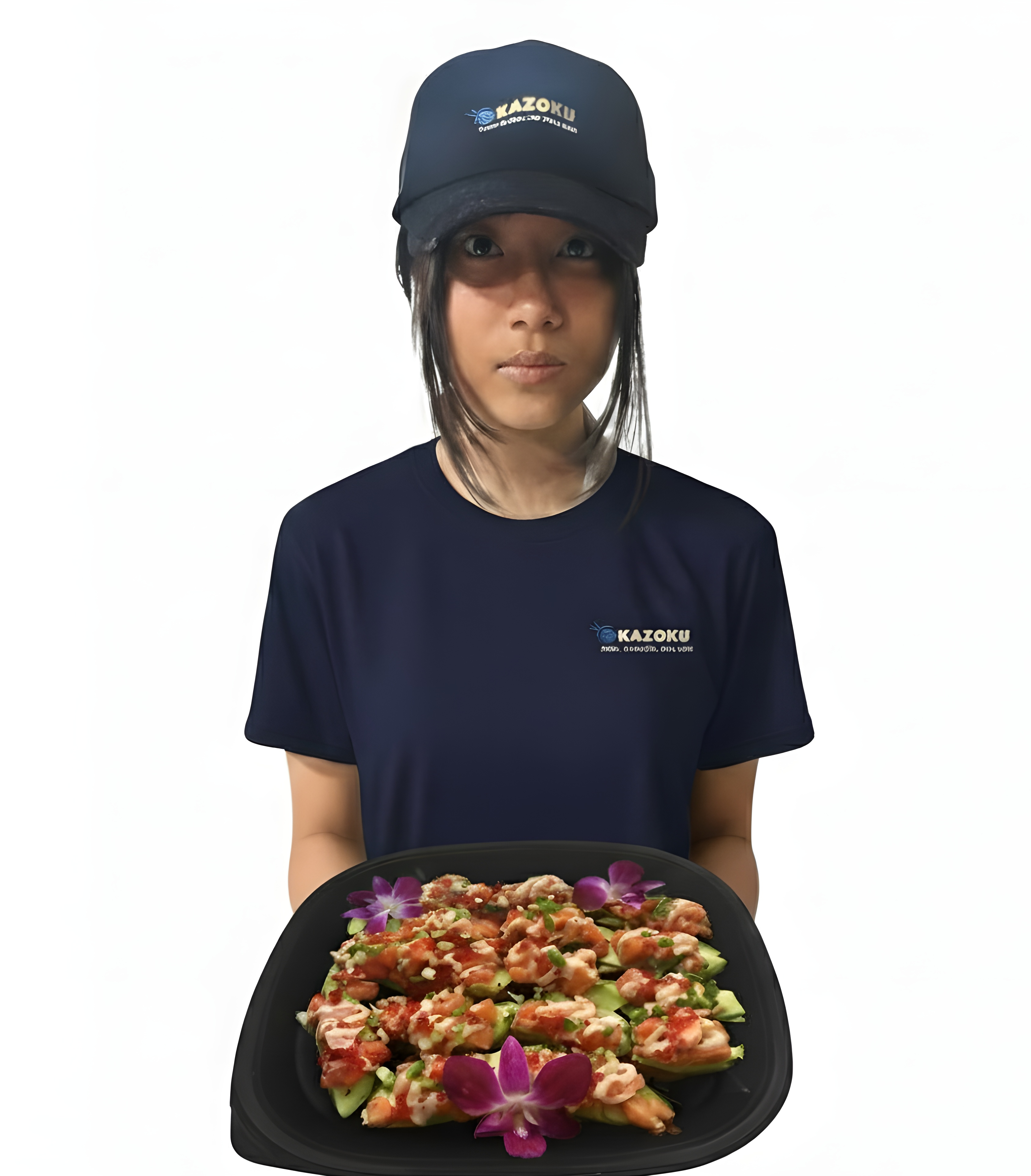 a person standing in front of a cake