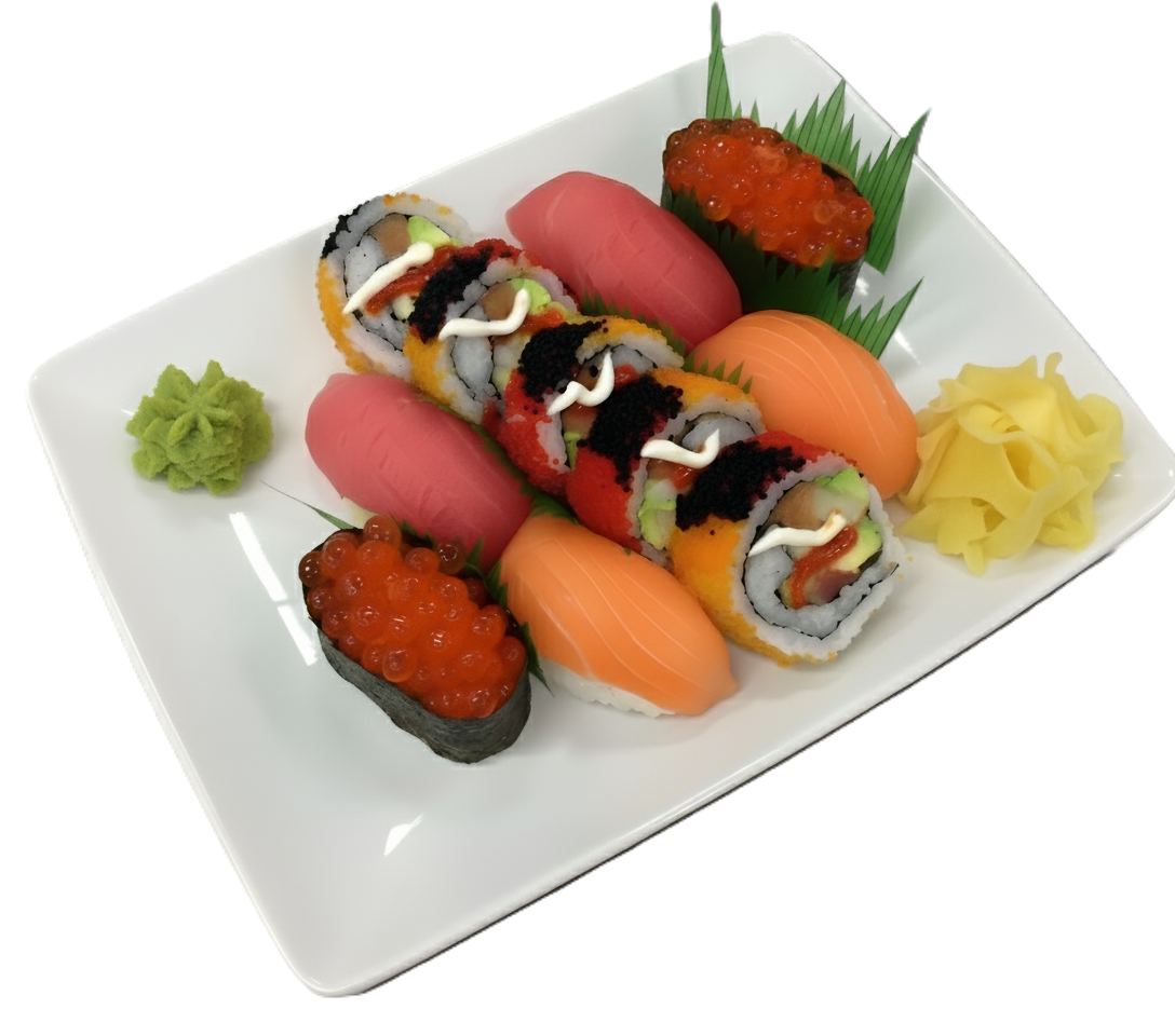 a bunch of different types of food on a plate