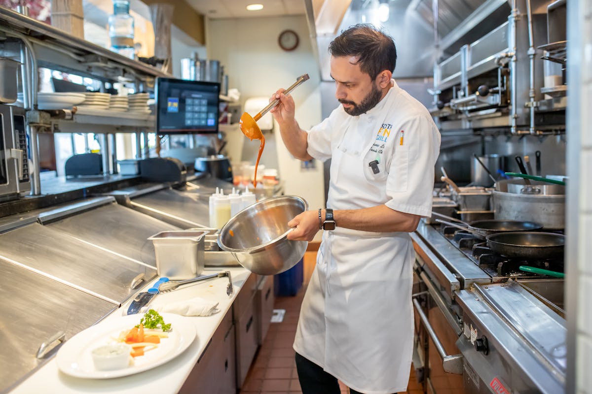 a person cooking