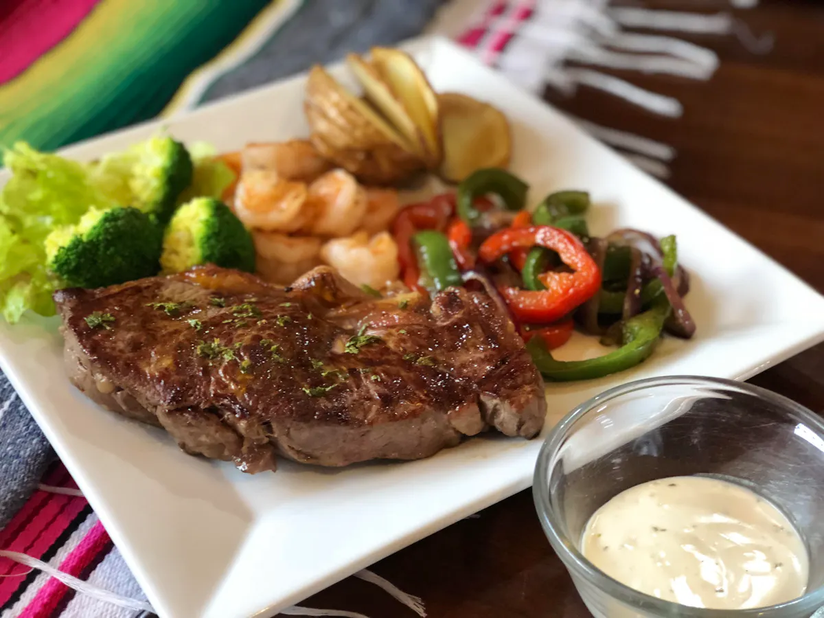 a plate of food on a table