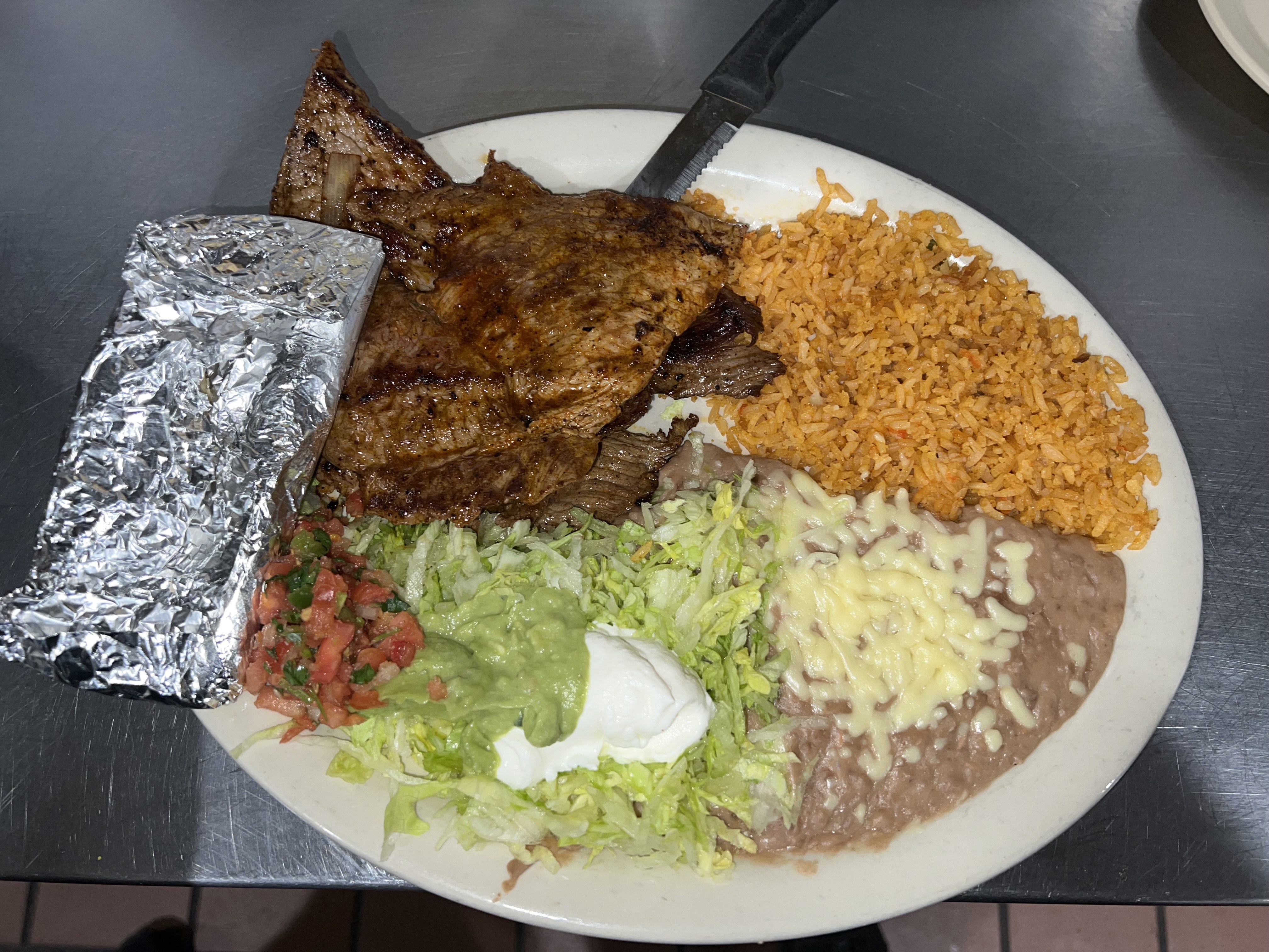 a plate of food on a table