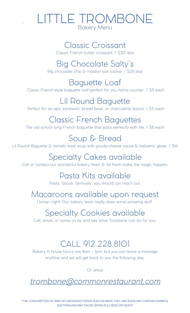 Trombone Bakery | Common Restaurant | American Restaurant in