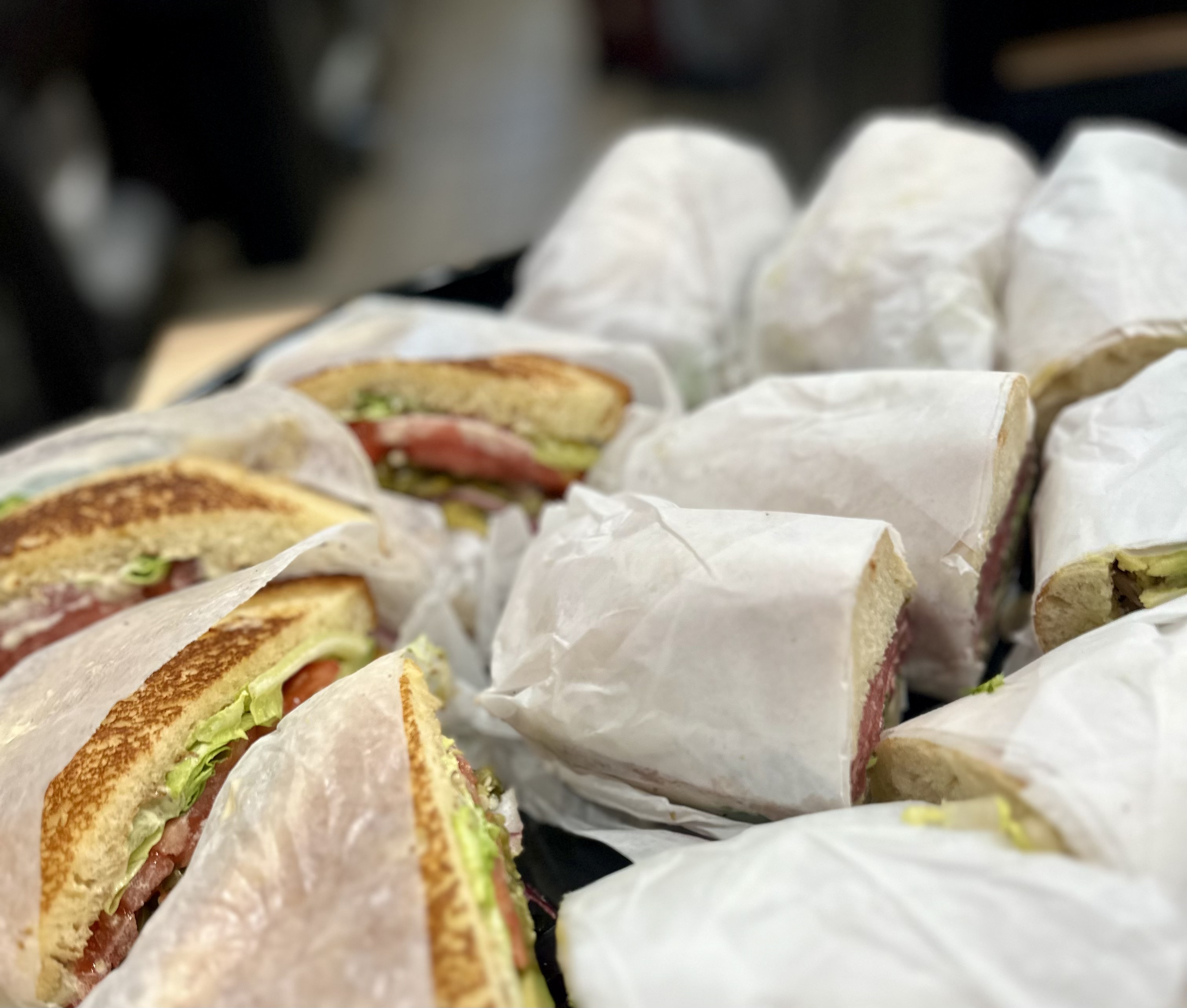 a close up of a sandwich