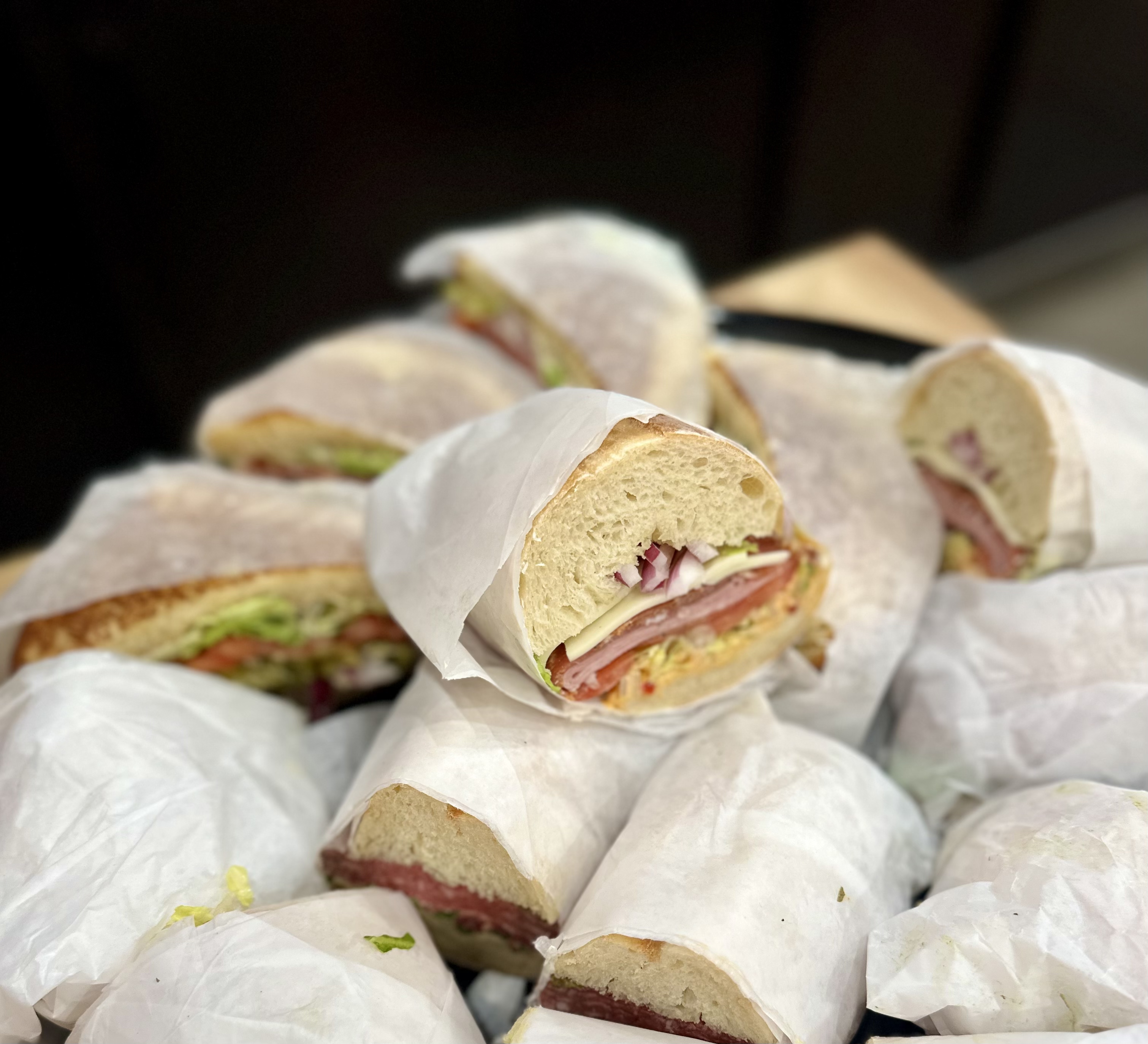 a sandwich sitting on top of a table