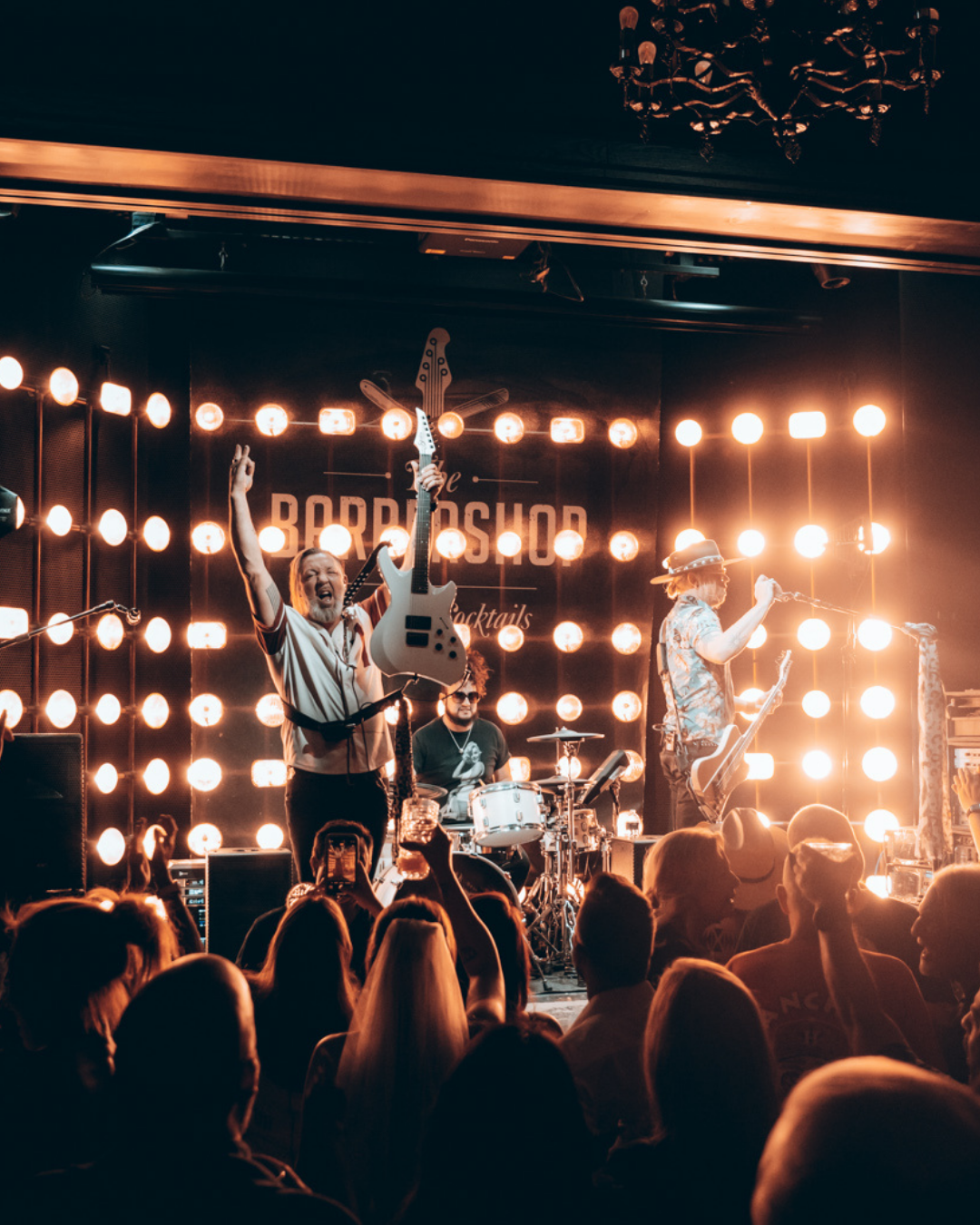 Band performs live music on stage at top Las Vegas speakeasies.
