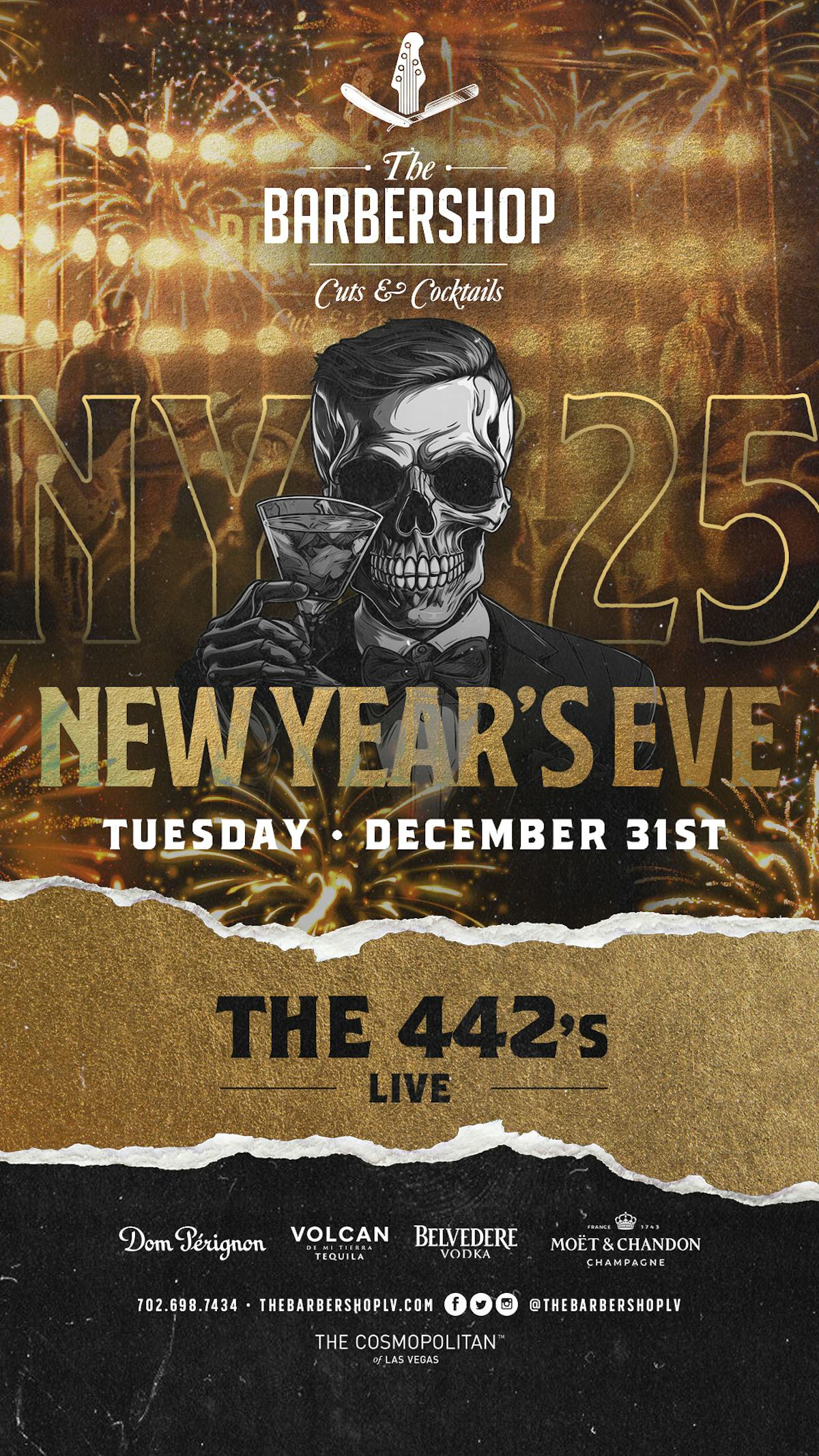 New Year’s Eve in Las Vegas is always a spectacle, but this year, The Barbershop Cuts & Cocktails inside The Cosmopolitan is the place to be. Whether you're a Vegas local or a visitor looking for an unforgettable night, our NYE 2025 celebration combines vintage speakeasy vibes, craft cocktails, and incredible live music to deliver a night like no other. Here are 10 reasons why The Barbershop should be your top pick to ring in the new year.