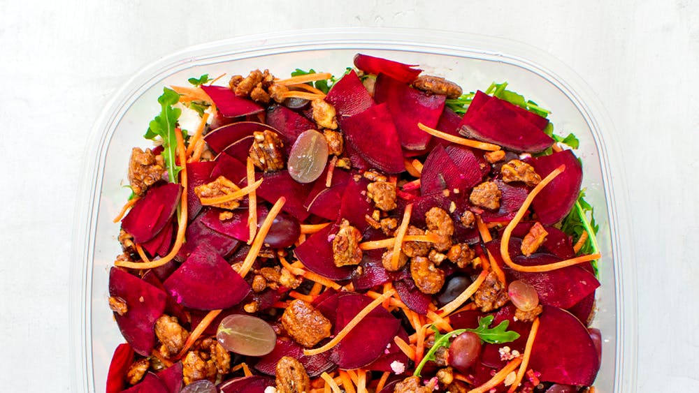 a plate of food on a table