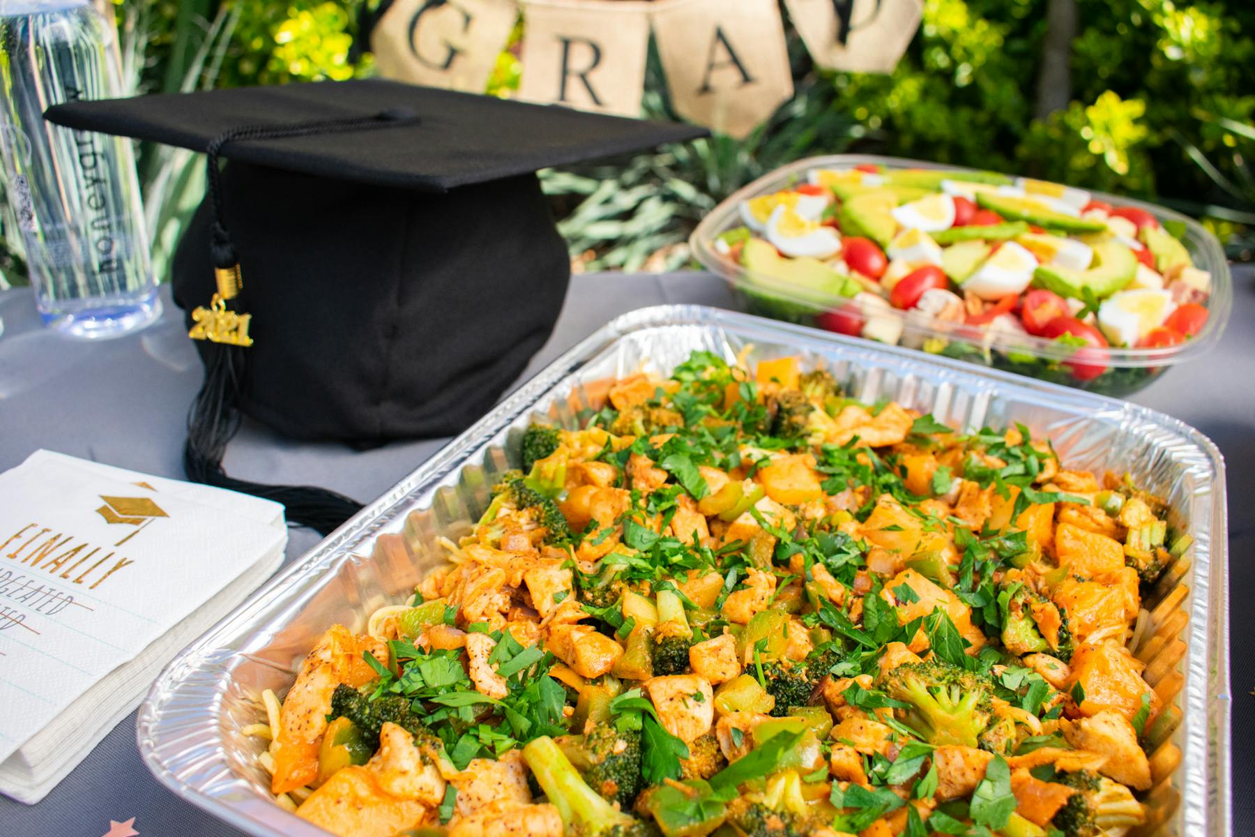 a tray of food on a table