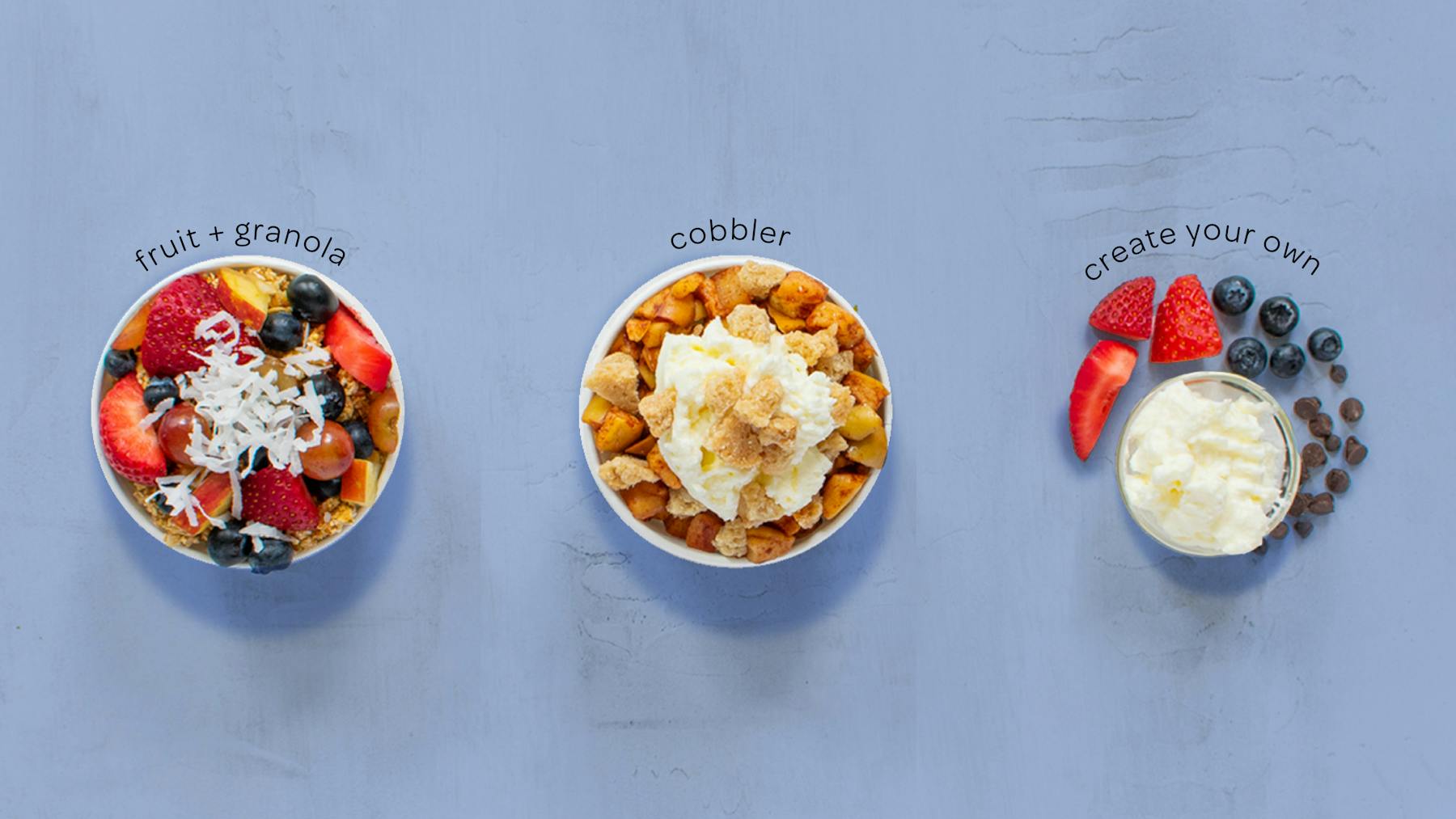 an overhead view of 3 different honeybars