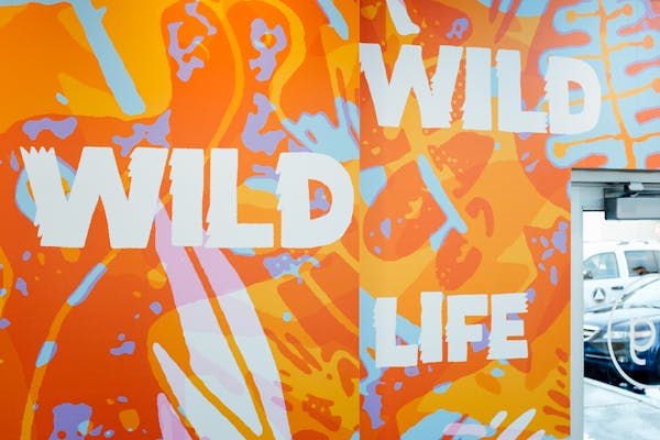 a graffiti covered wall