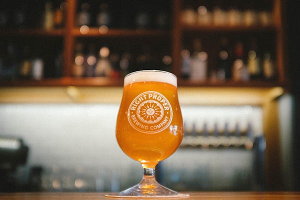 a beer on a table