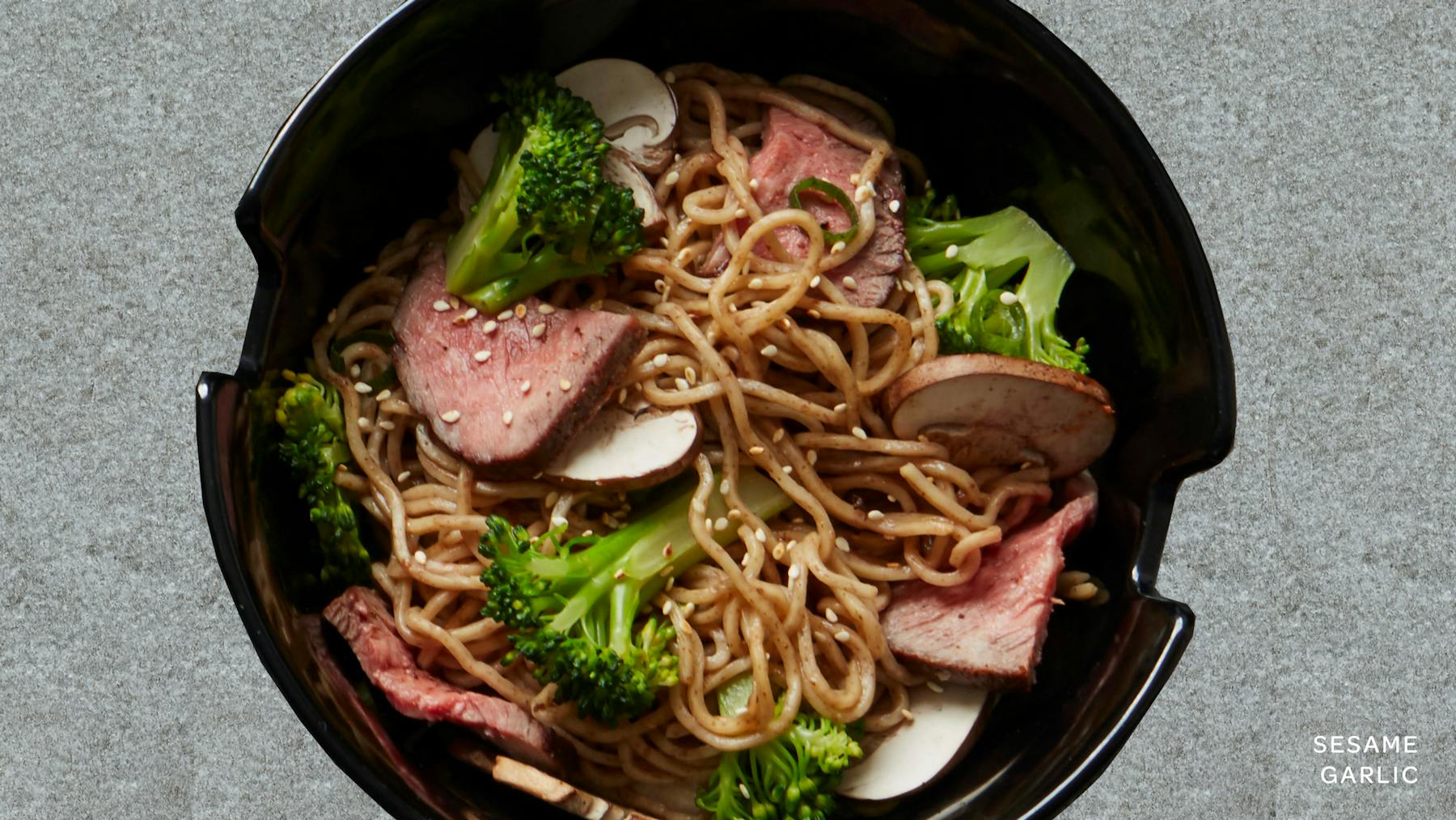 a plate of food with broccoli