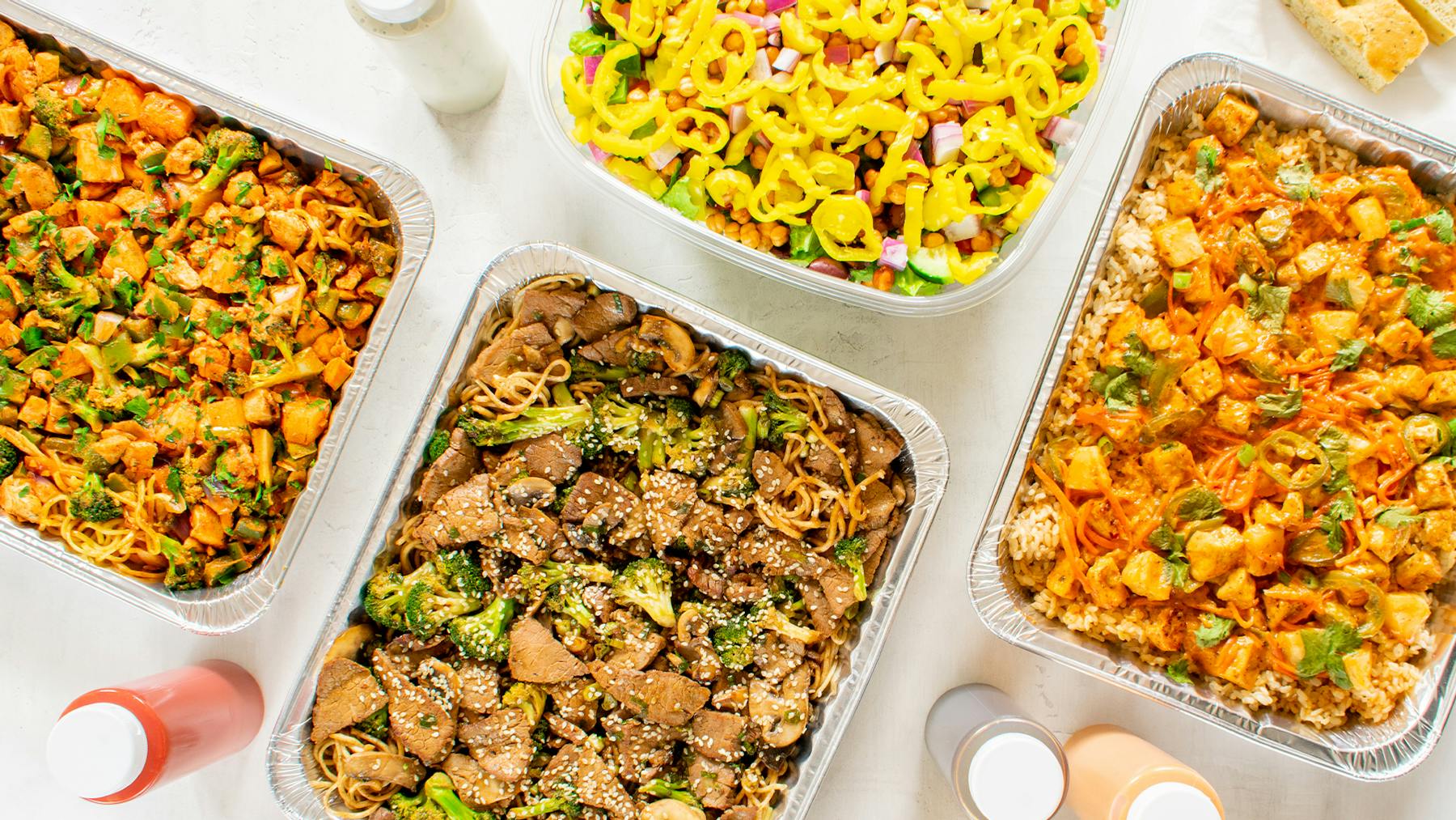 a plastic container filled with different types of food
