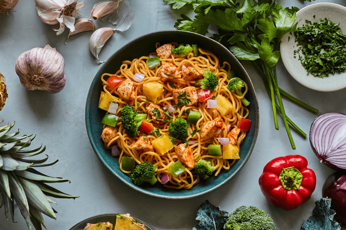 a bowl of food on a table