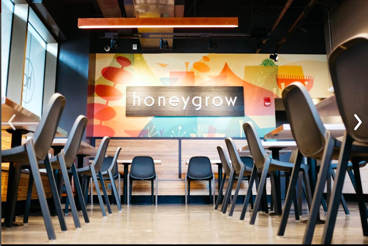 a room filled with dining furniture
