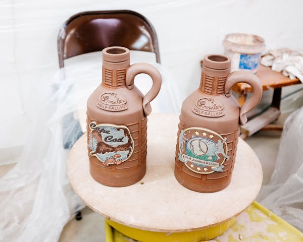 two bottles on a round table