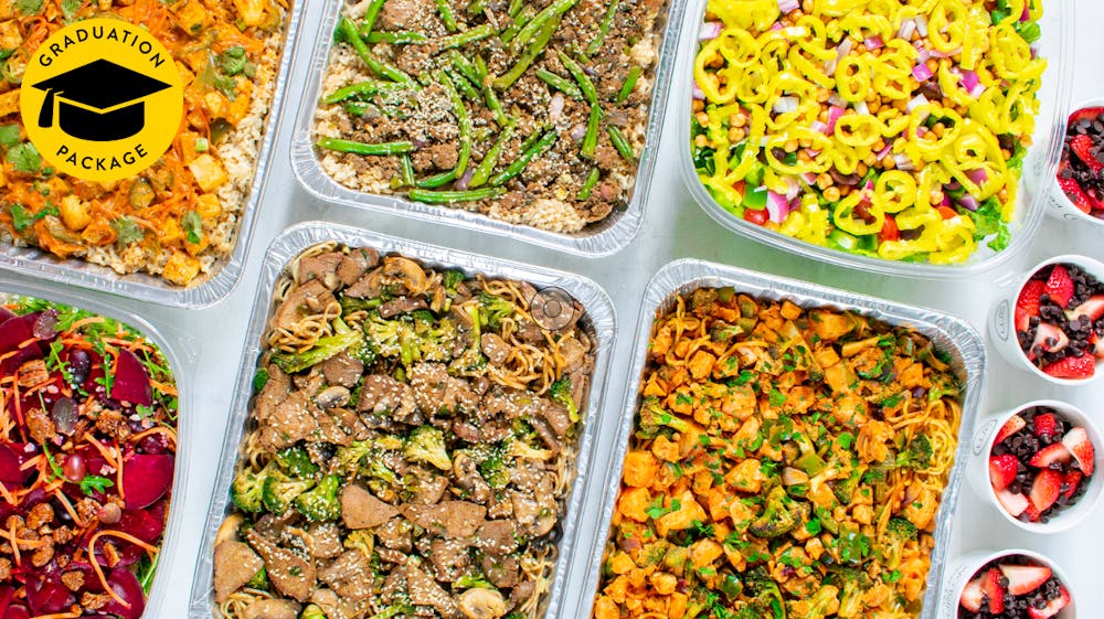 a plastic container filled with different types of food