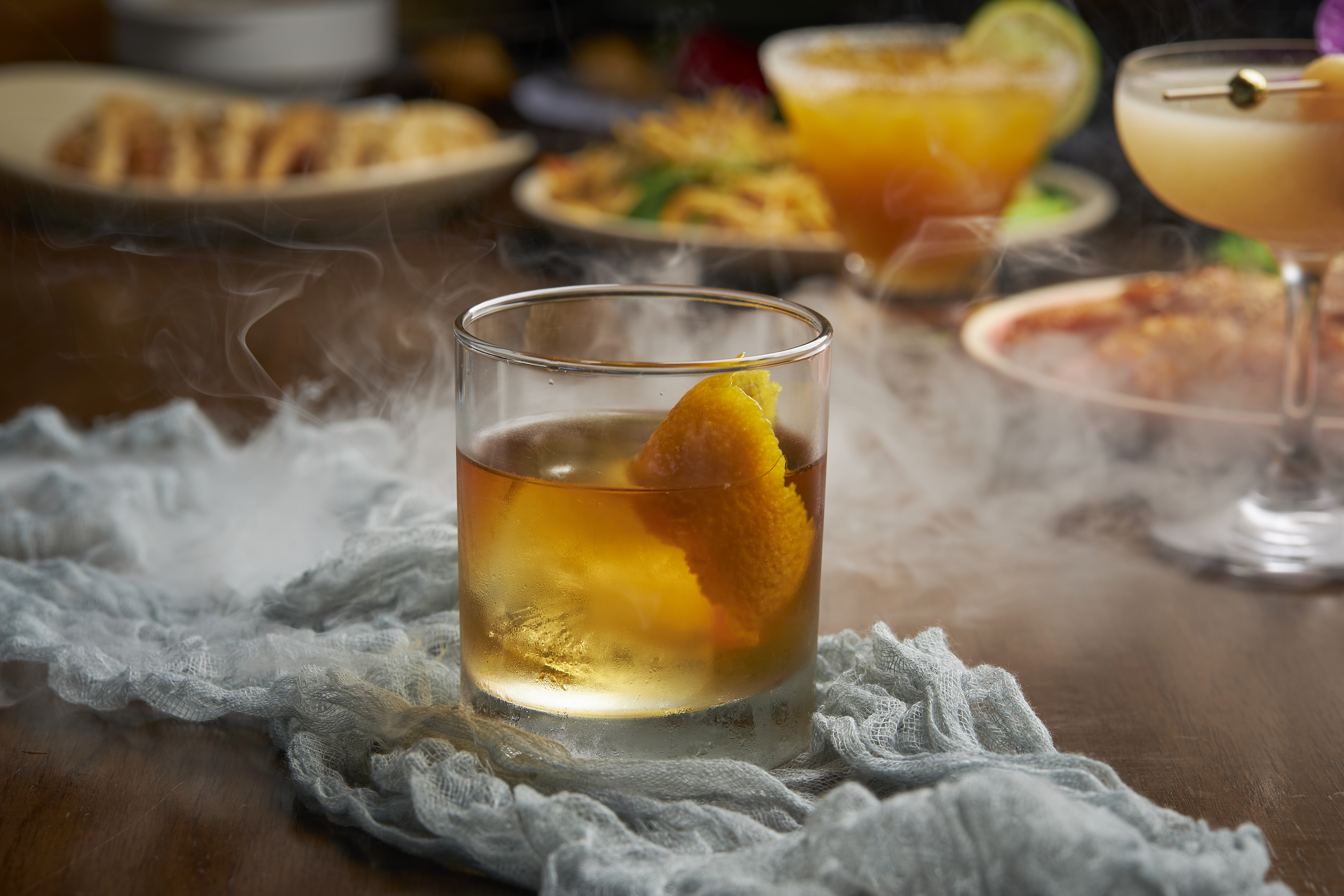 a glass cup on a table