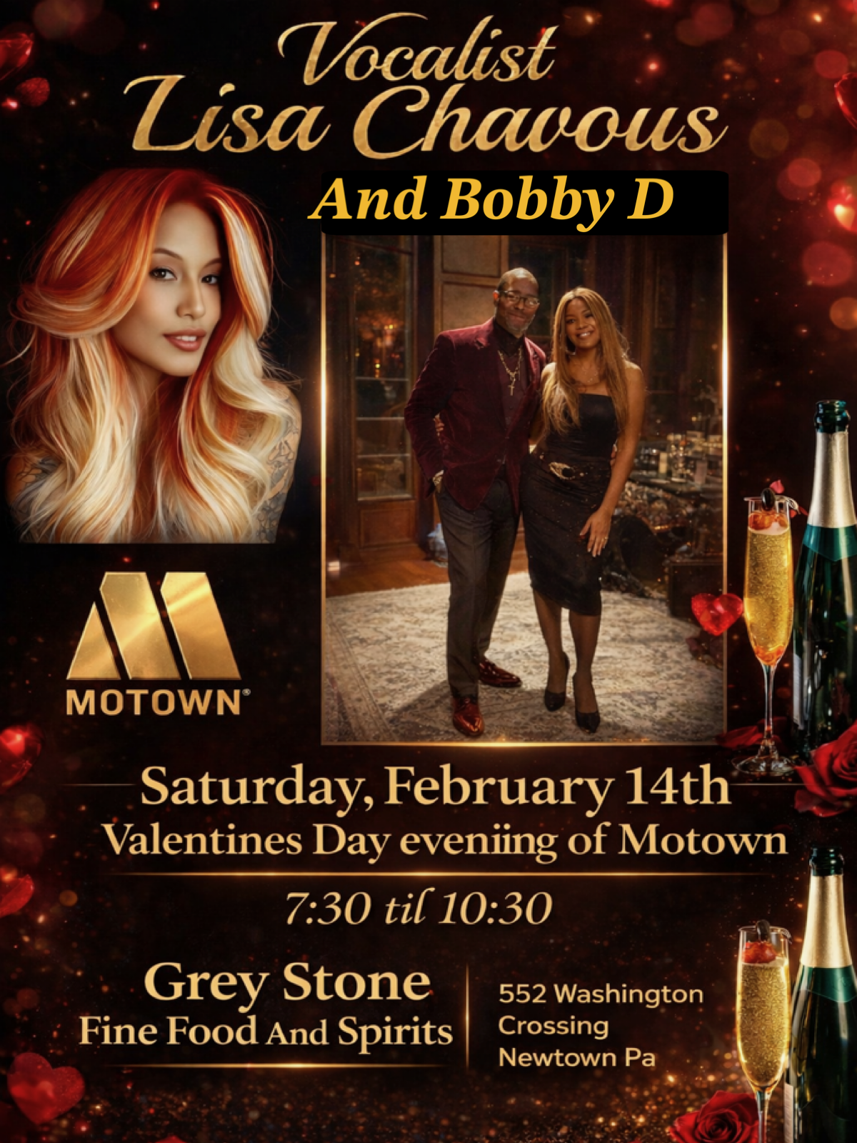 a group of people standing in front of a sign