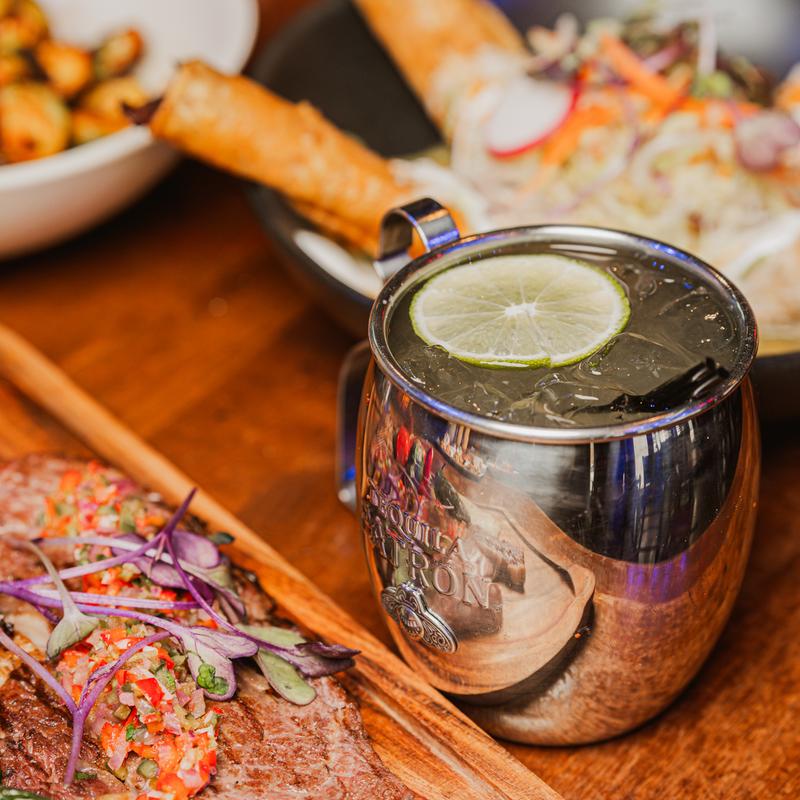 a close up of food on a table