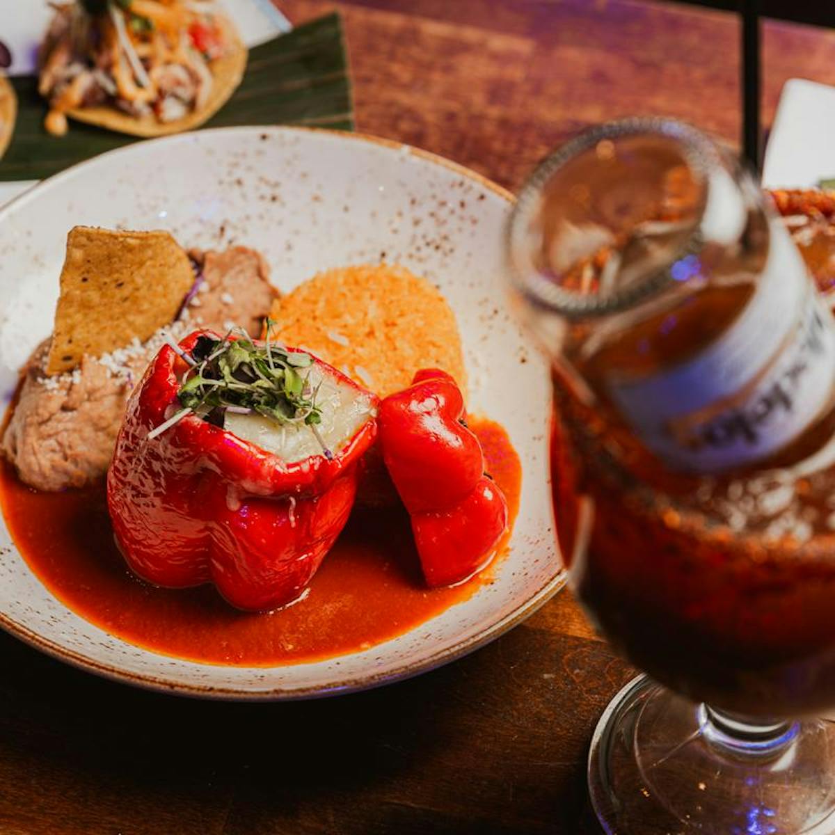 a plate of food on a table