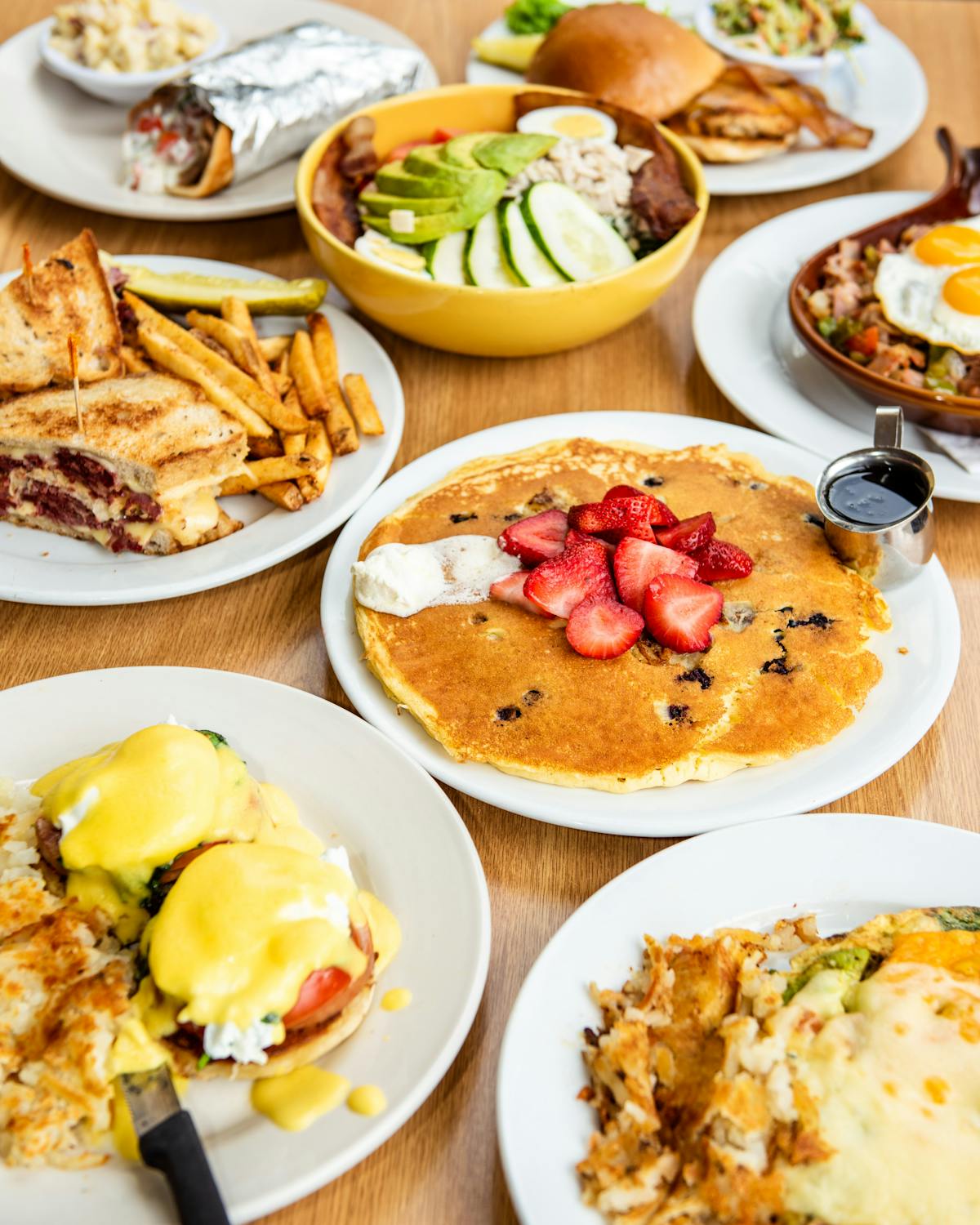 a table full of different types of food on a plate