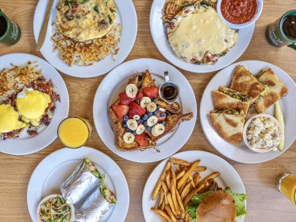 a table full of different types of food on a plate