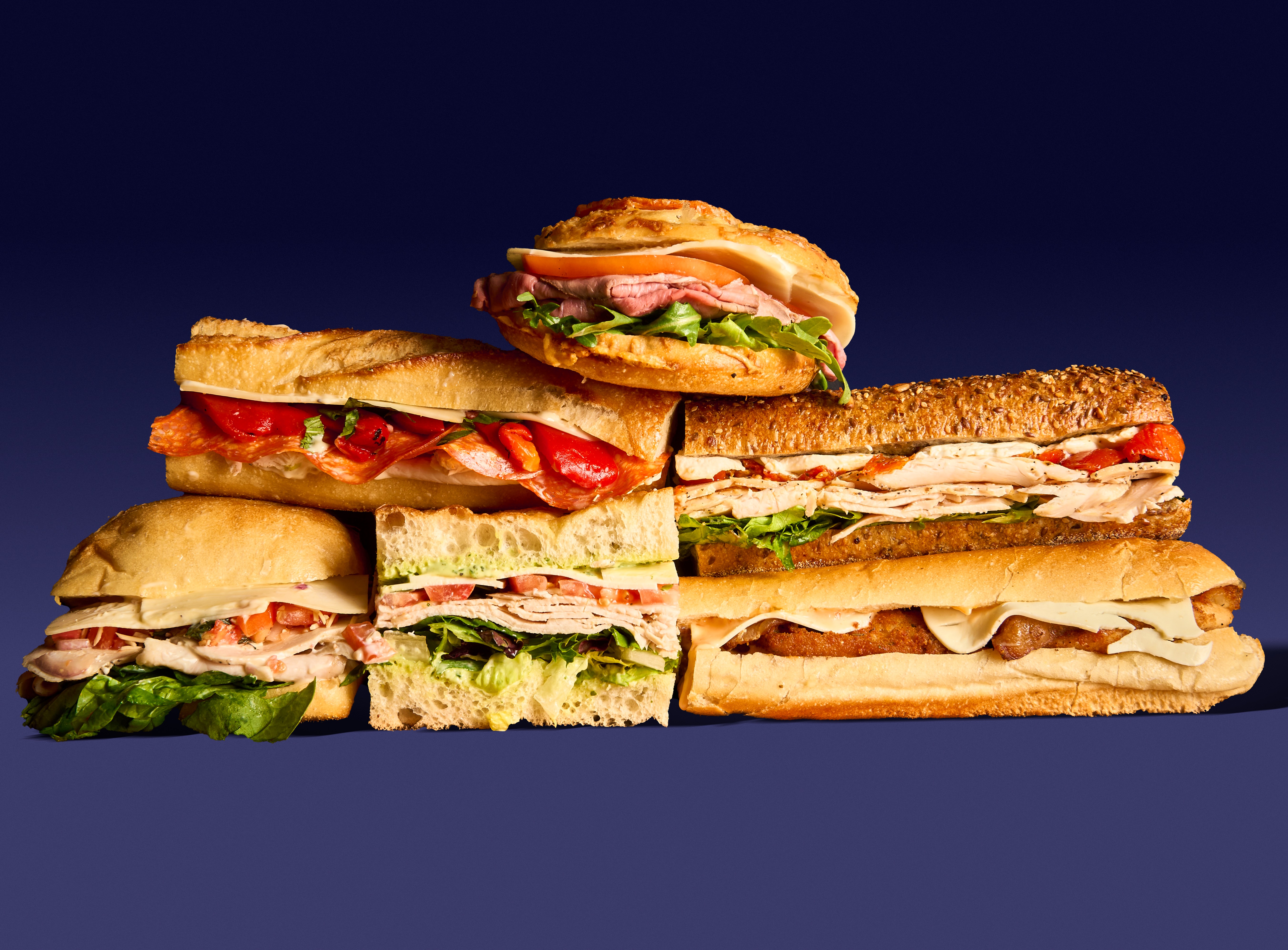 a sandwich cut in half