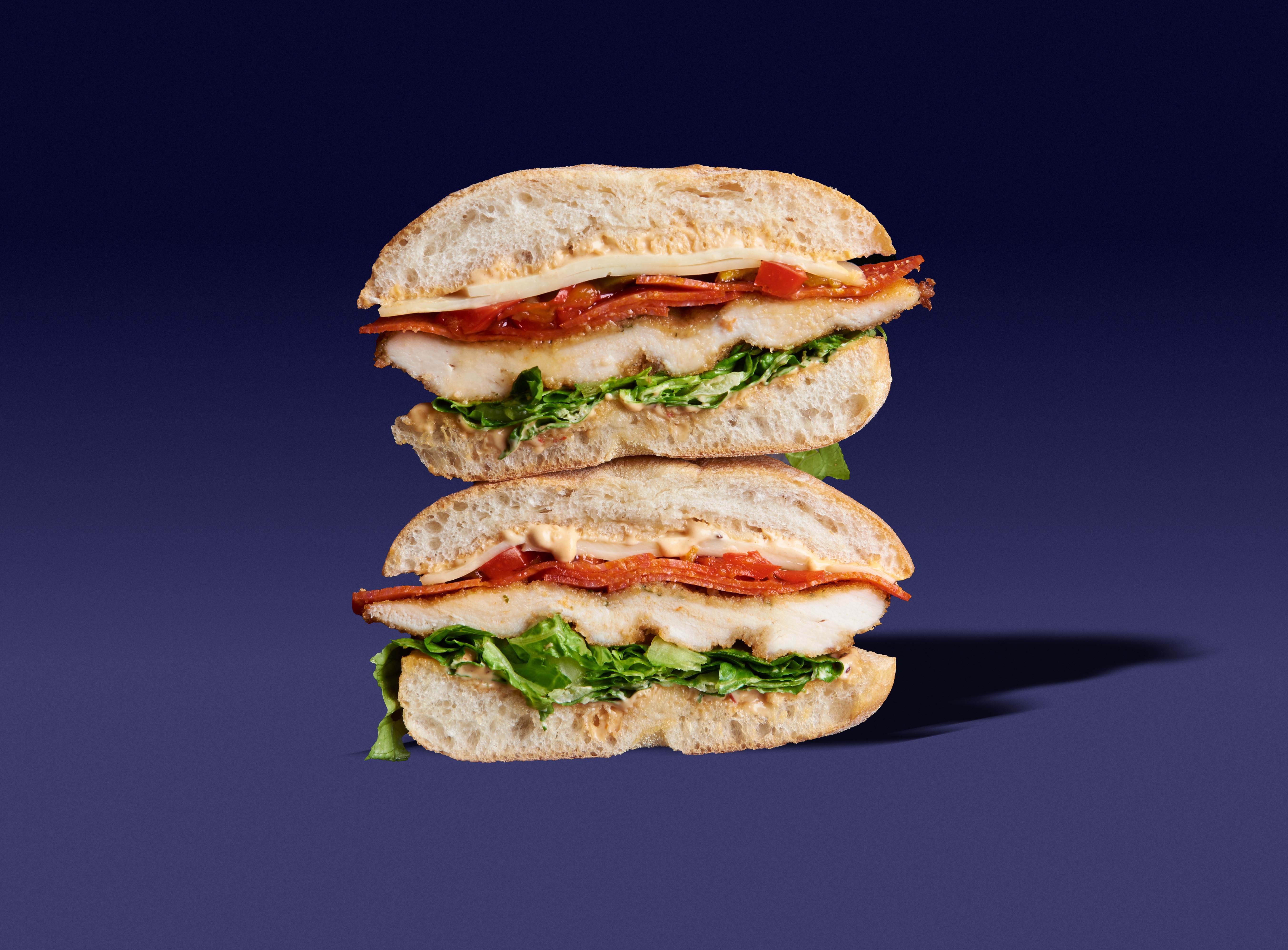 a sandwich cut in half