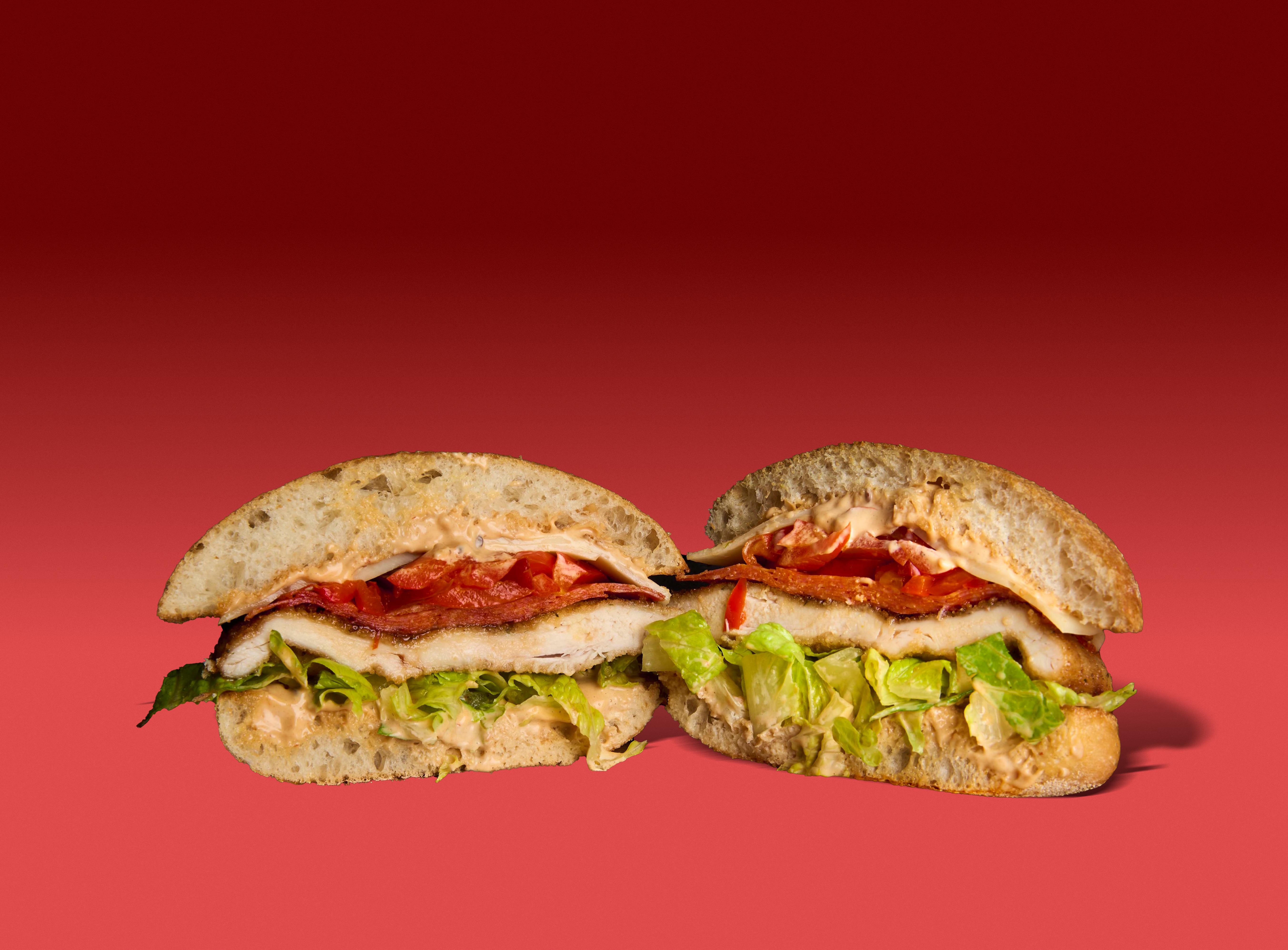 a sandwich cut in half