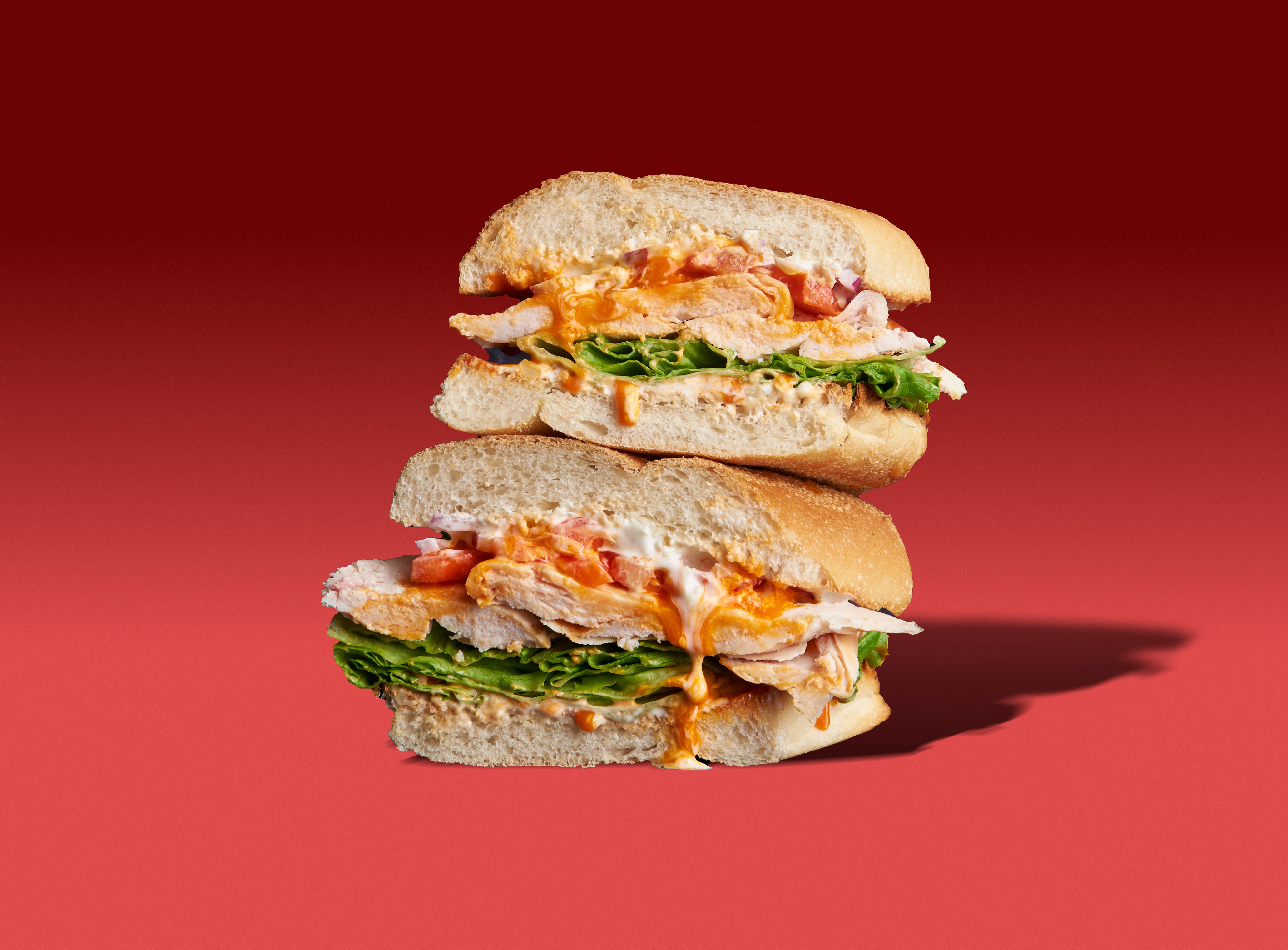 a sandwich cut in half