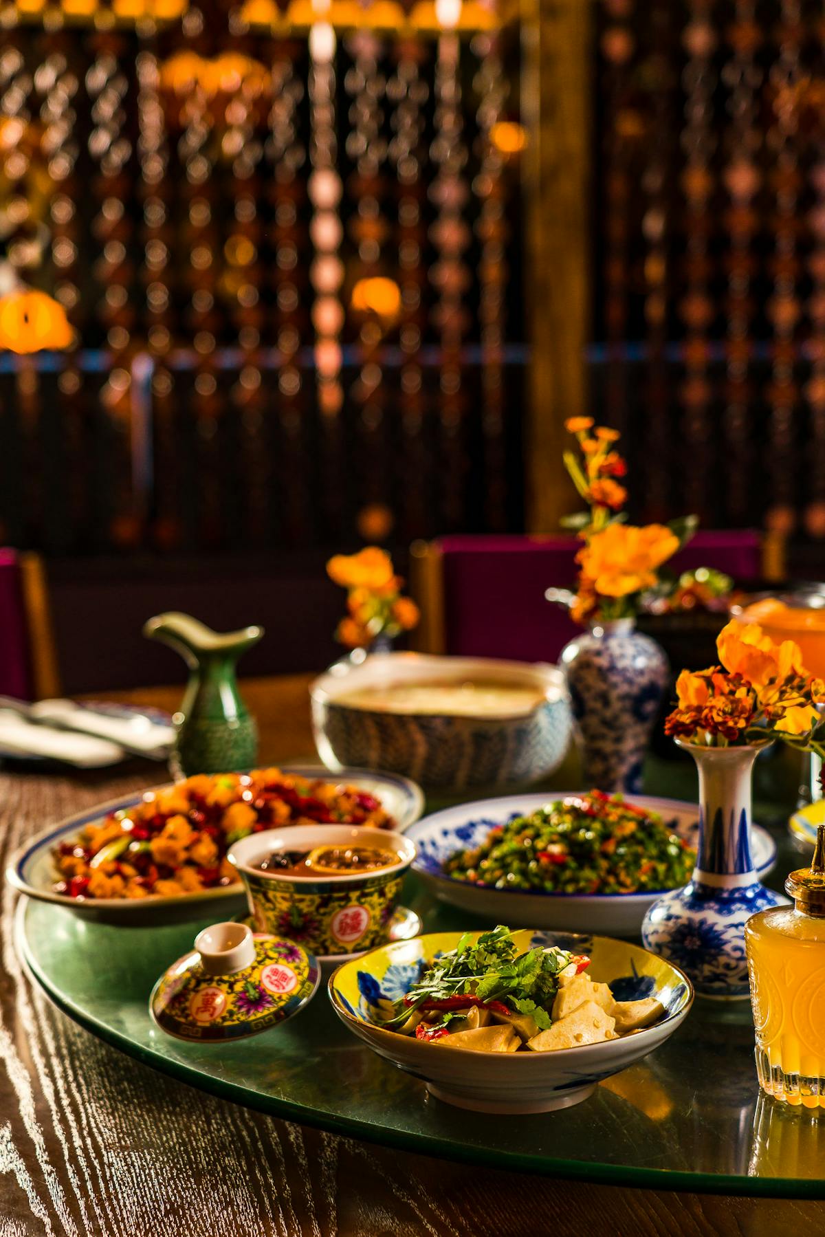 a table topped with plates of food on a plate