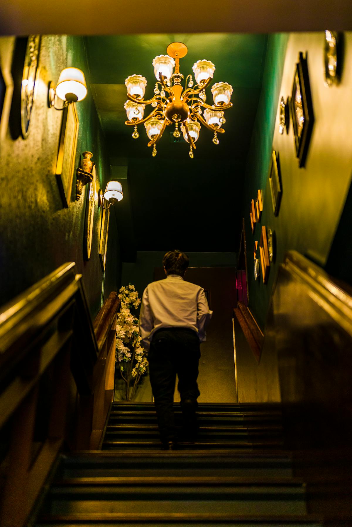 a person standing in a room