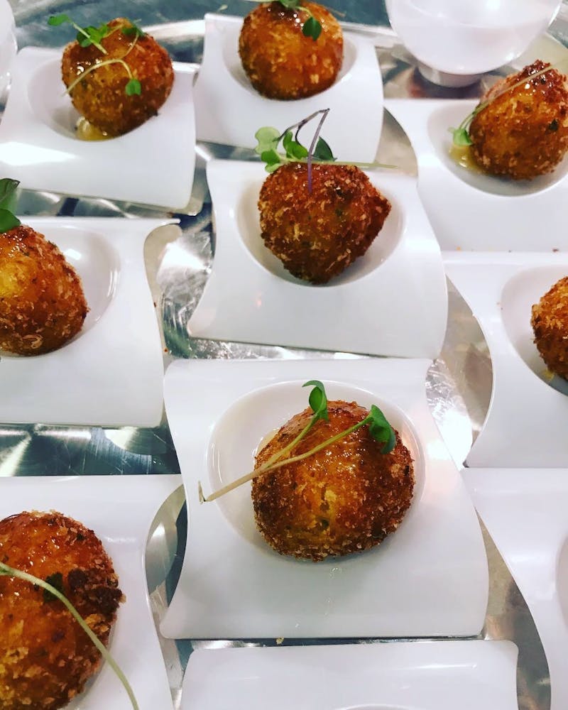 a bunch of different types of food on a plate