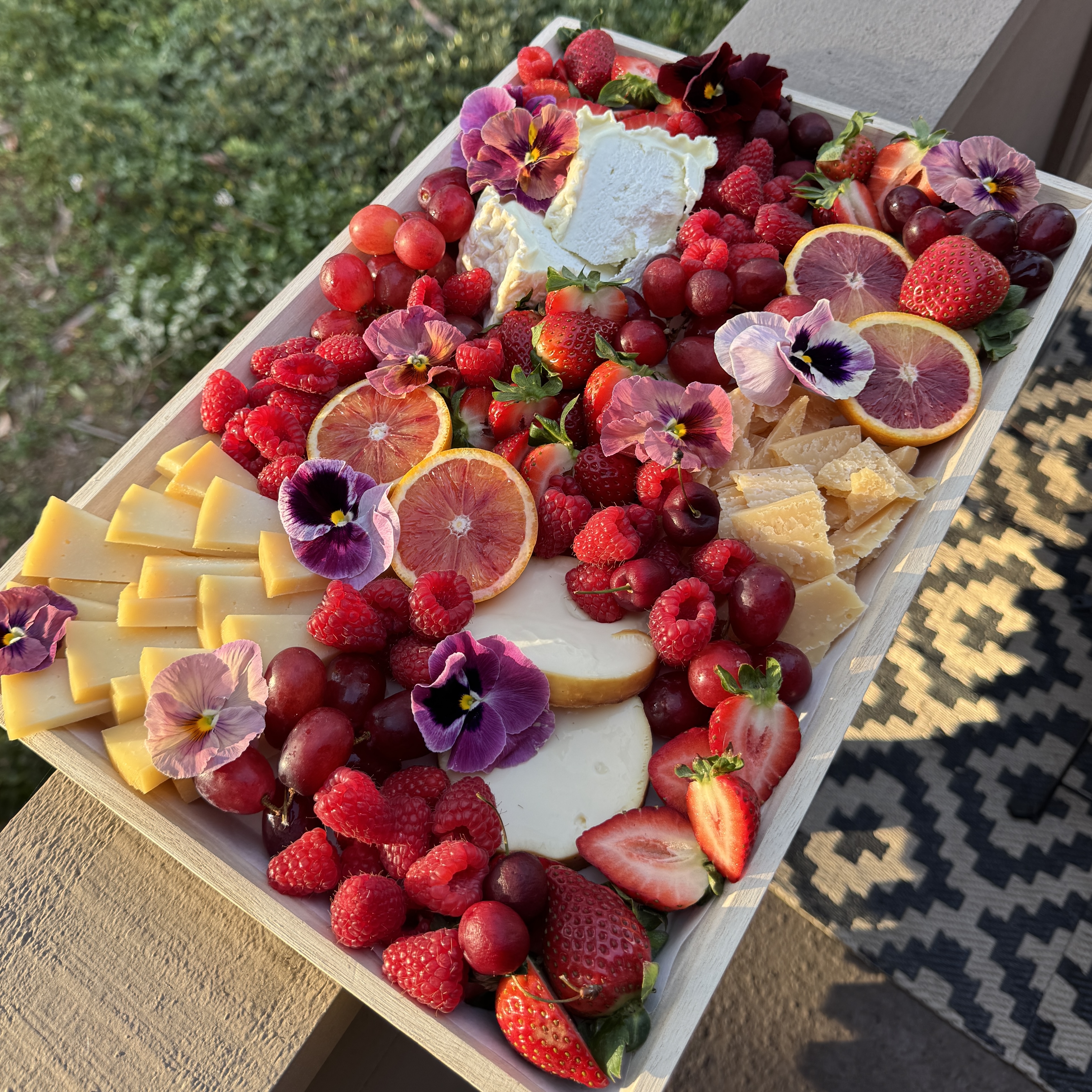 a box filled with different types of food on a table