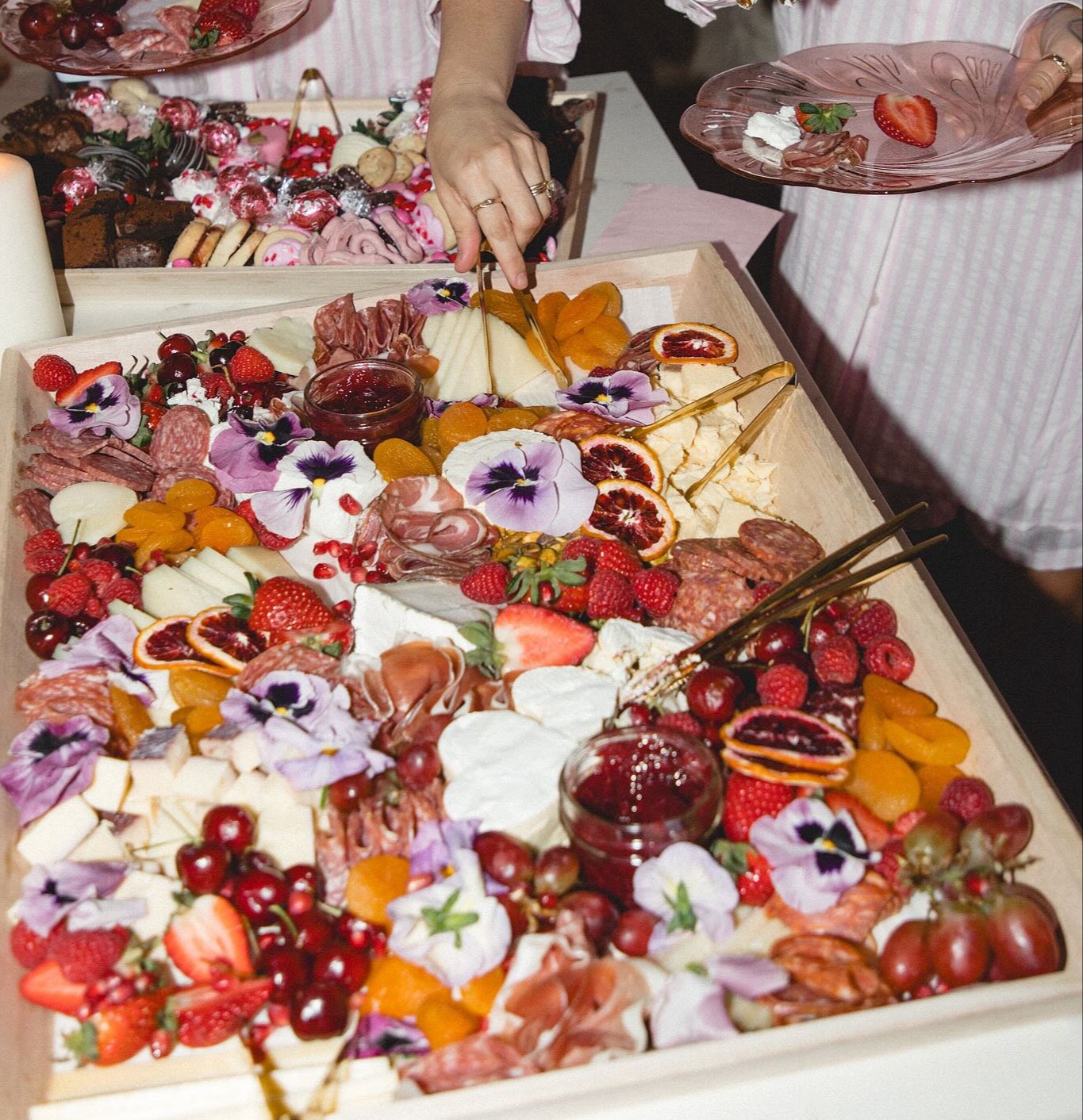 a plate of food with a birthday cake