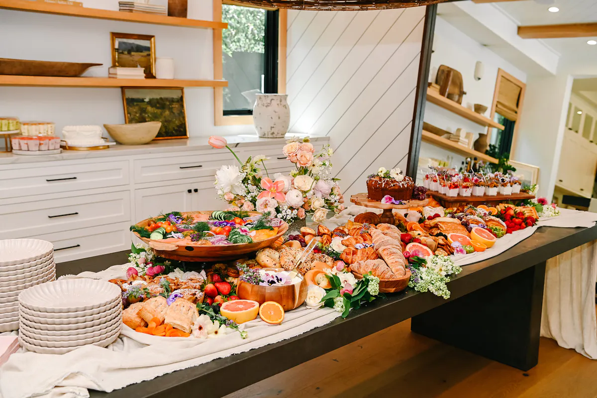 a bunch of food sitting on a table