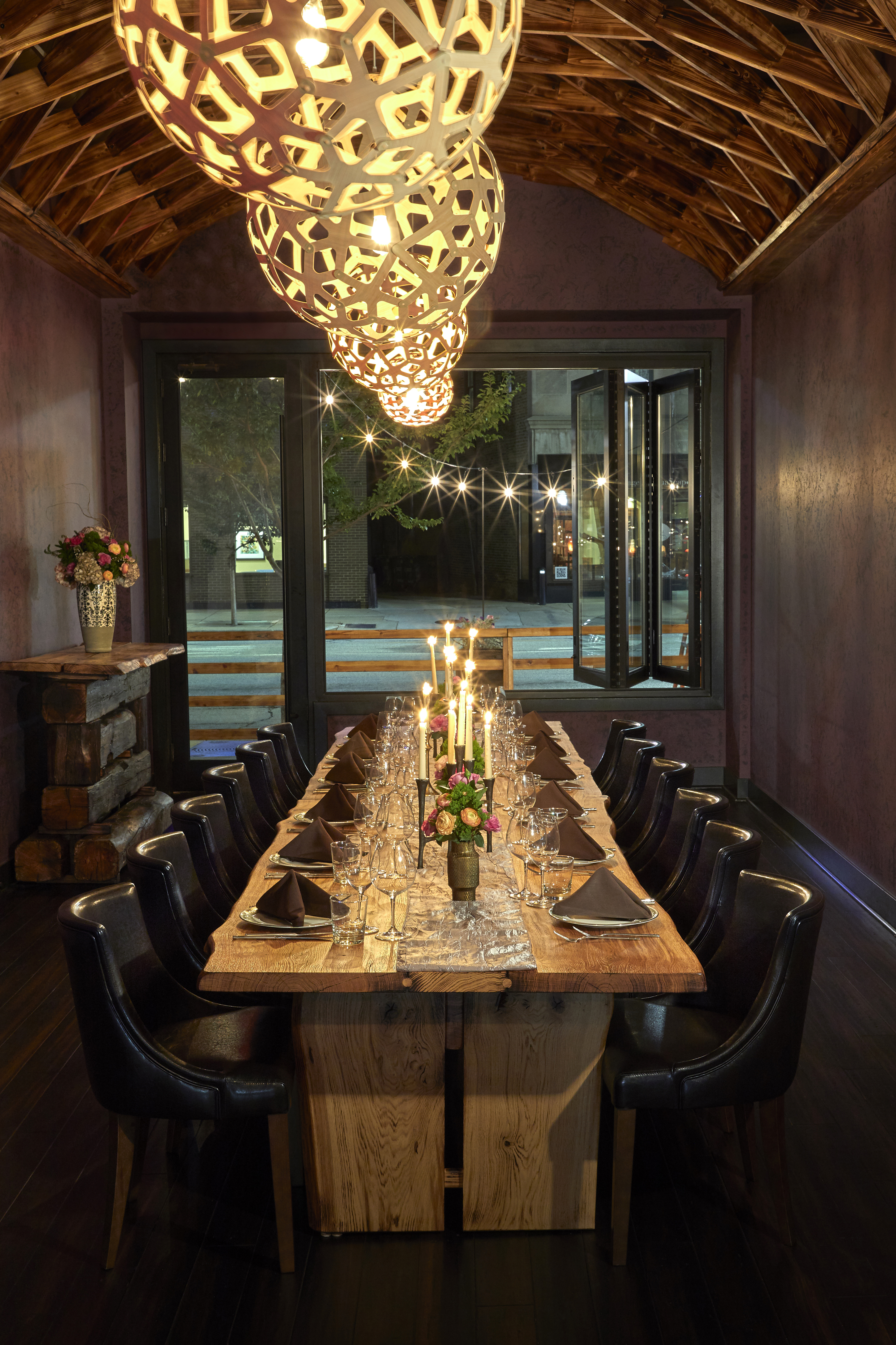 a table with candles on it