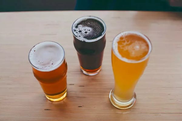 three glasses of beer