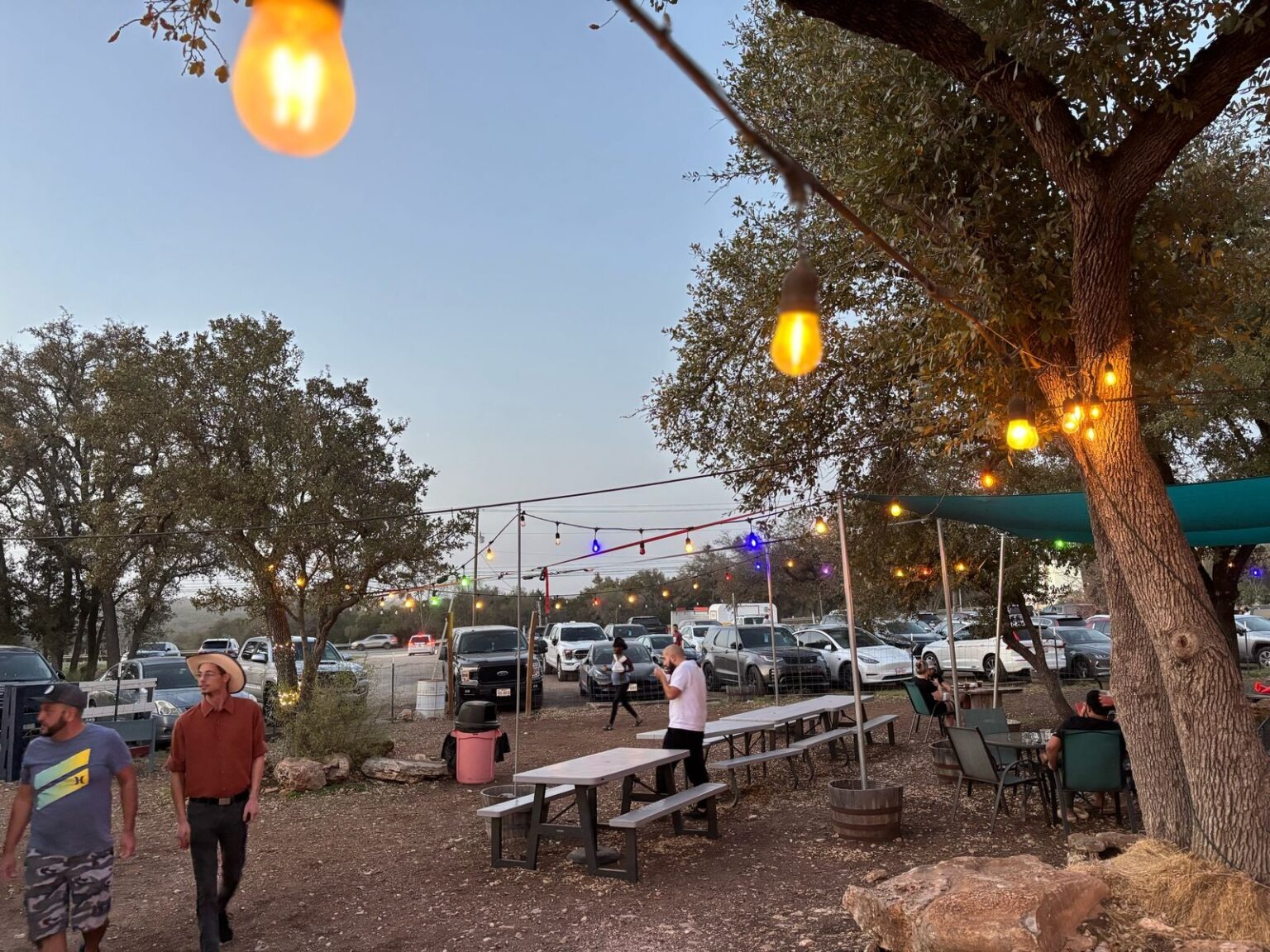 a group of people in a park