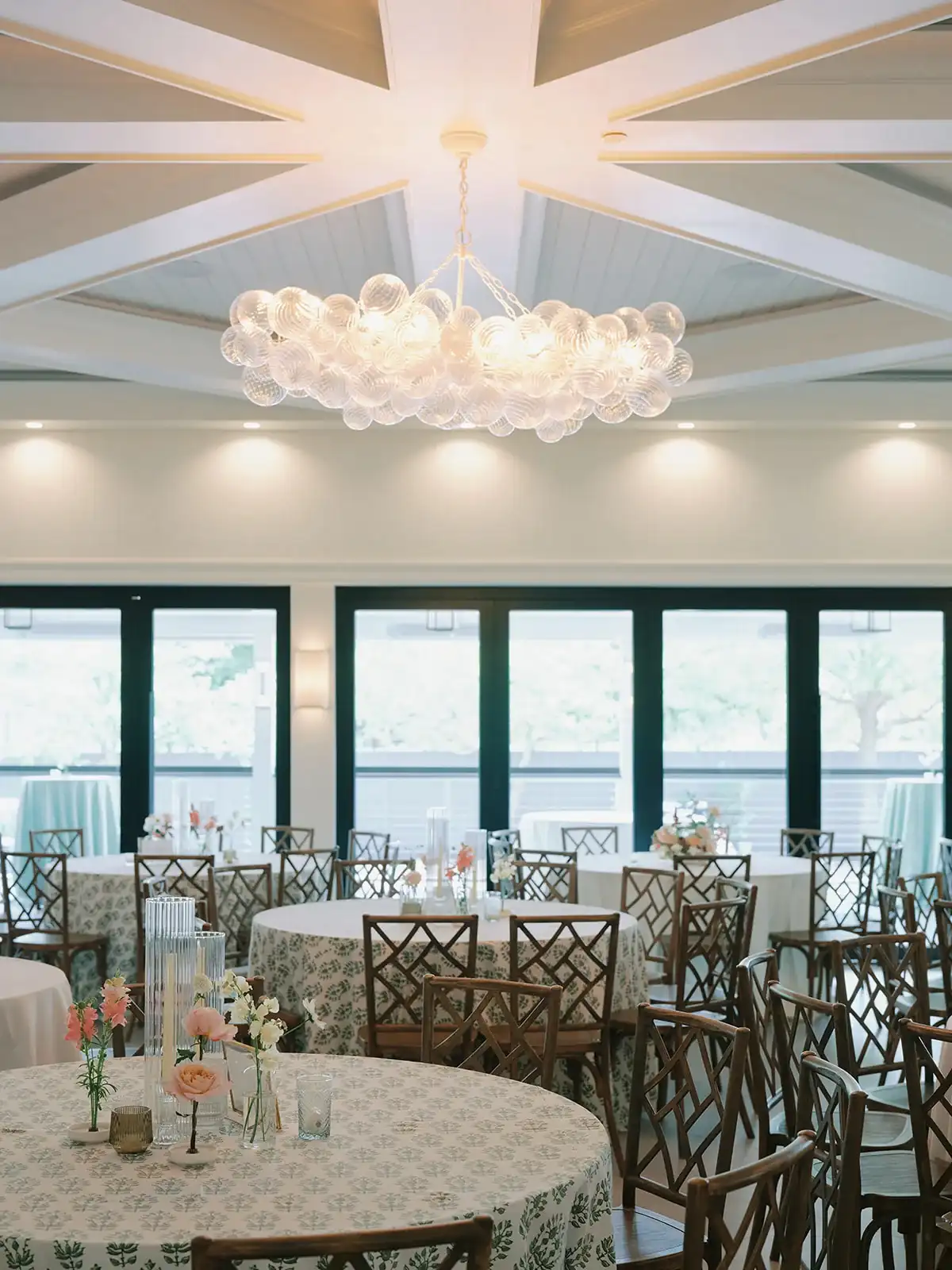 Reception hall arranged for a private gathering